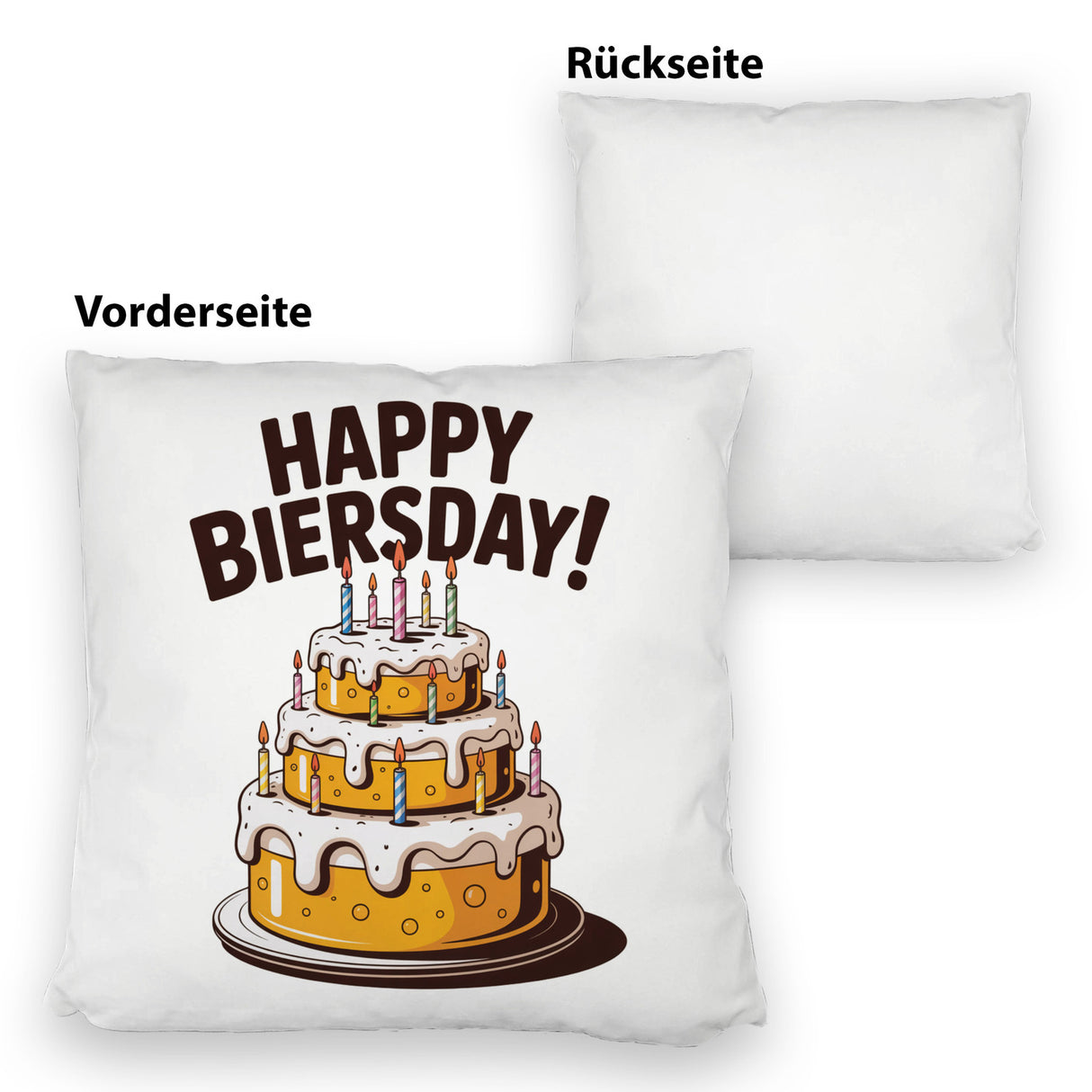 Bierkuchen Happy Biersday Kissen für Biertrinker zum Geburtstag