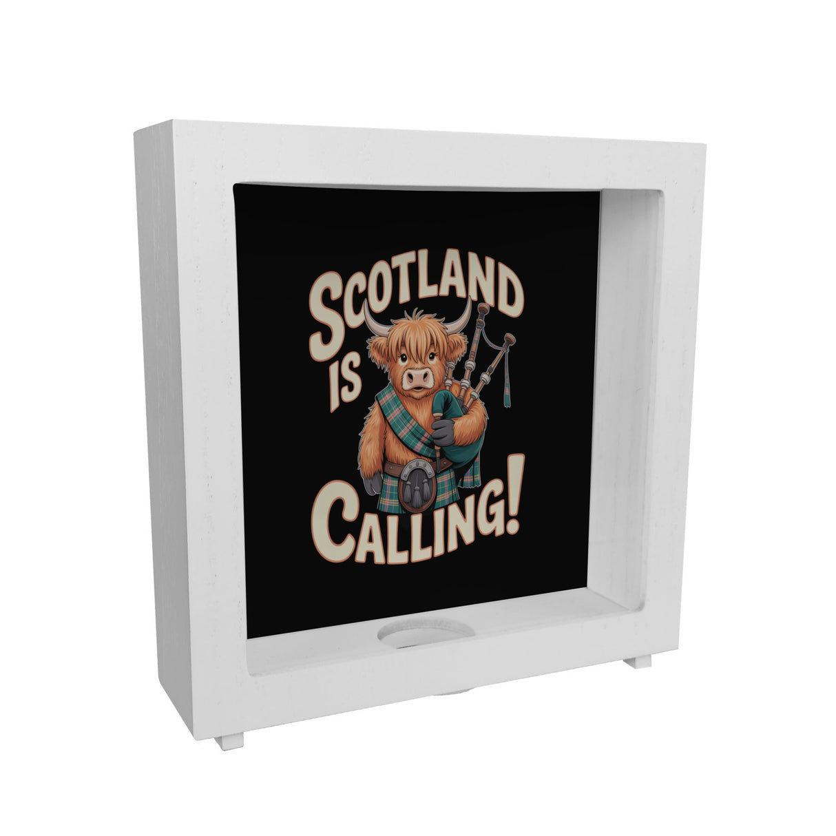 Scotland is calling! Spardose mit Highland-Kuh-Motiv