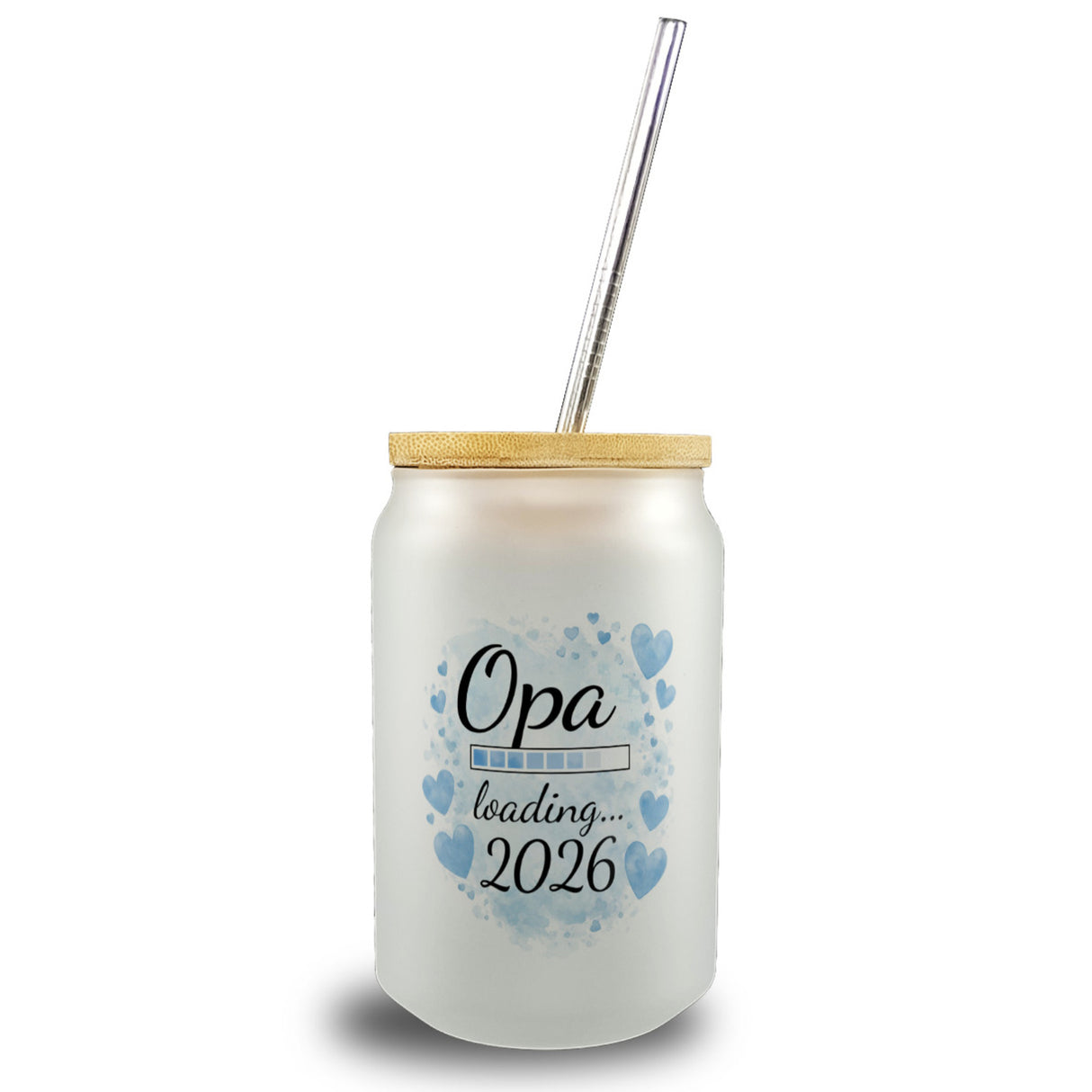 Opa loading 2026 Trinkglas mit Bambusdeckel für werdende Opas