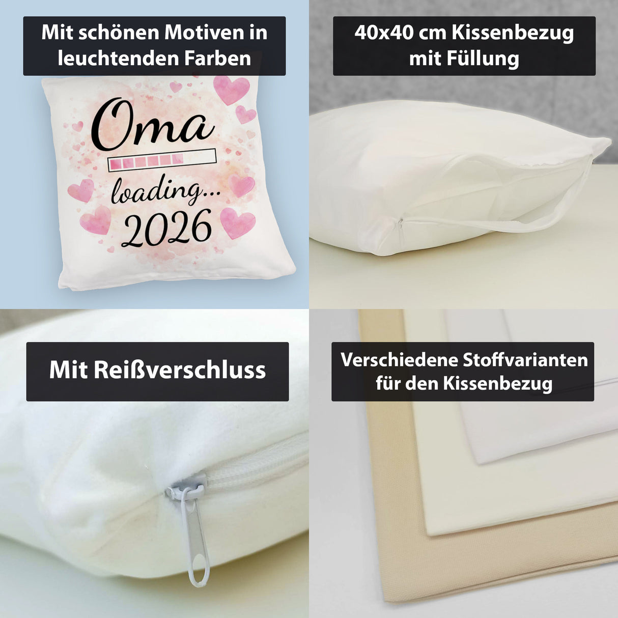 Rosa Herzen Kissen Oma Loading... 2026