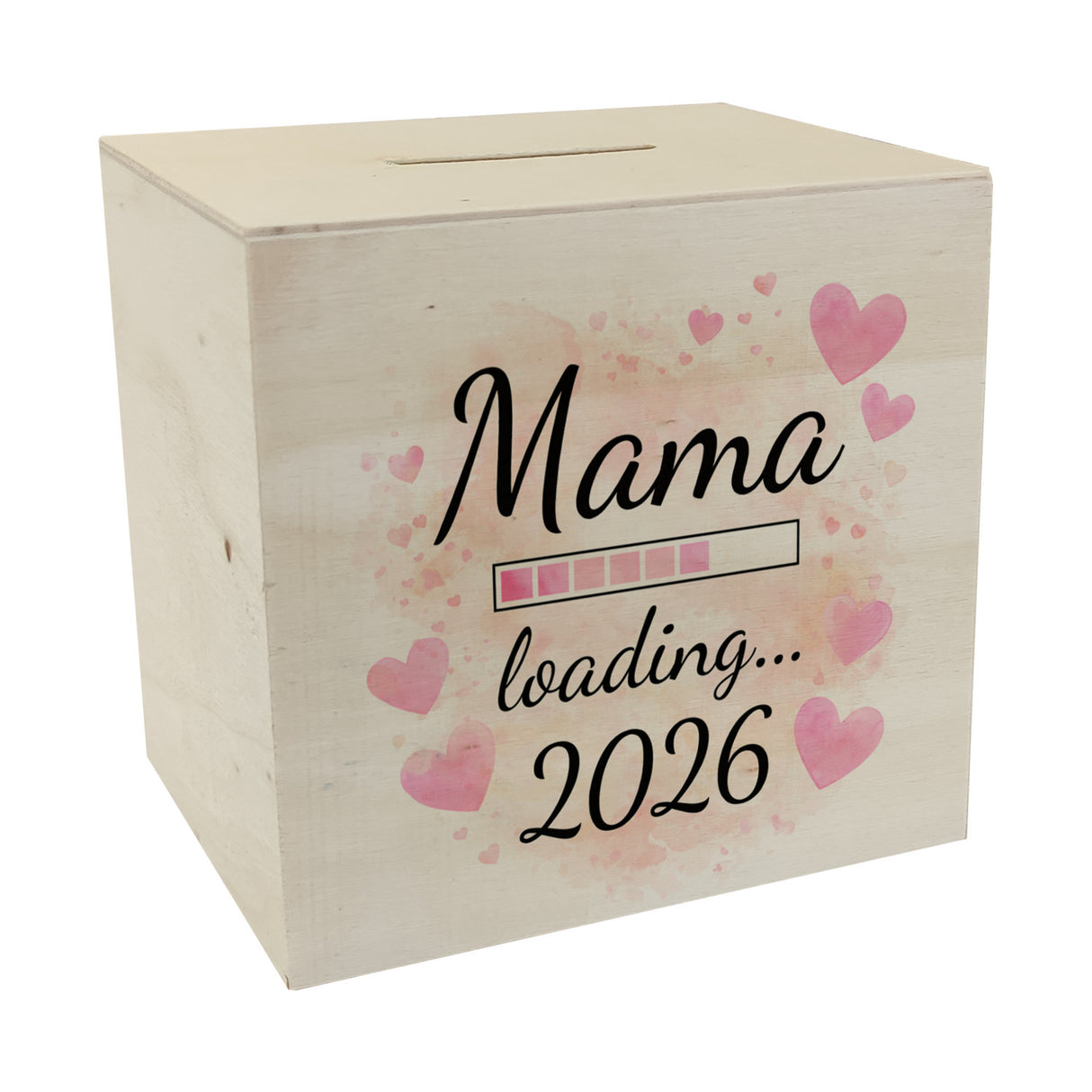 Rosa Herzen Mama Spardose - Mama loading... 2026