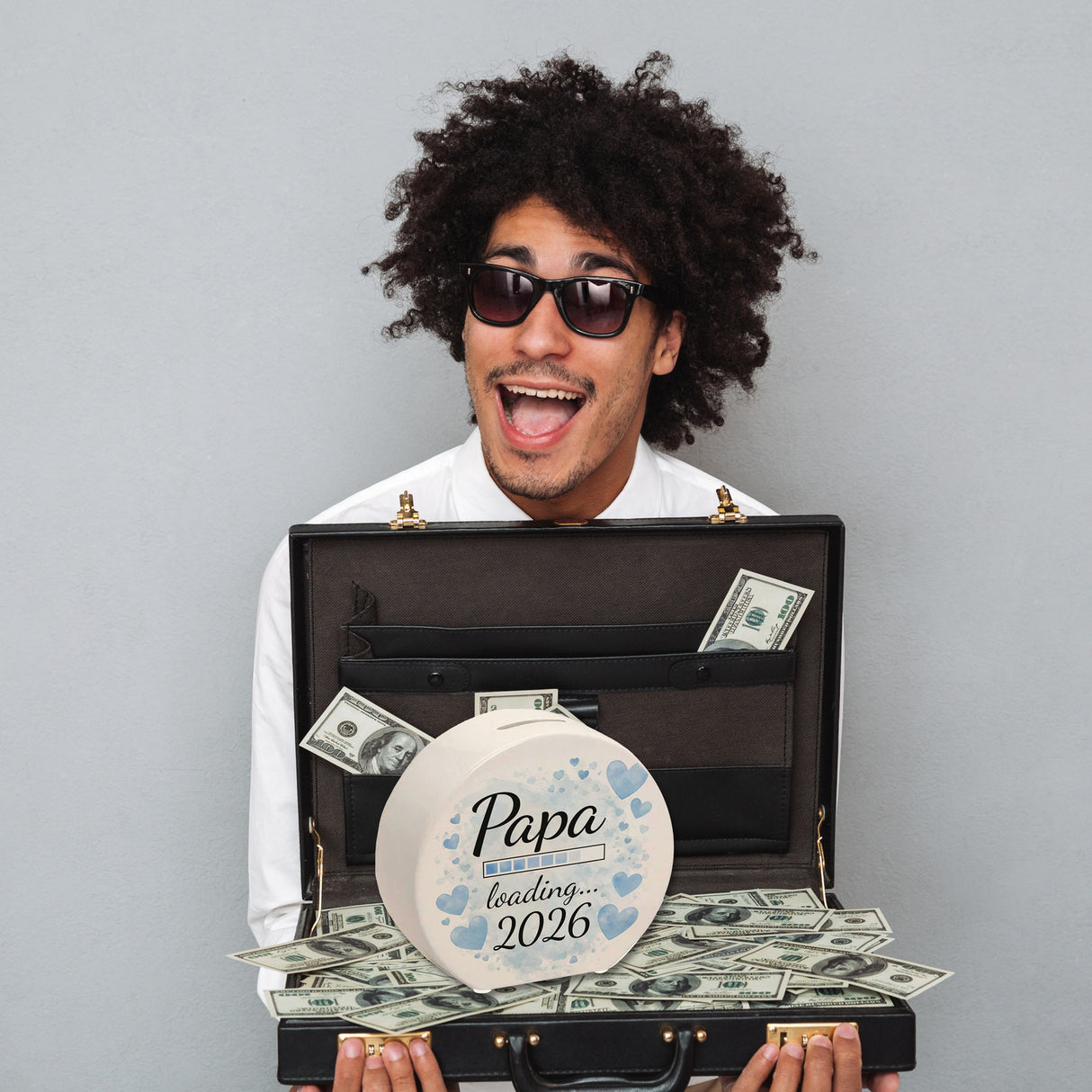 Papa loading... 2026 Spardose für werdende Väter