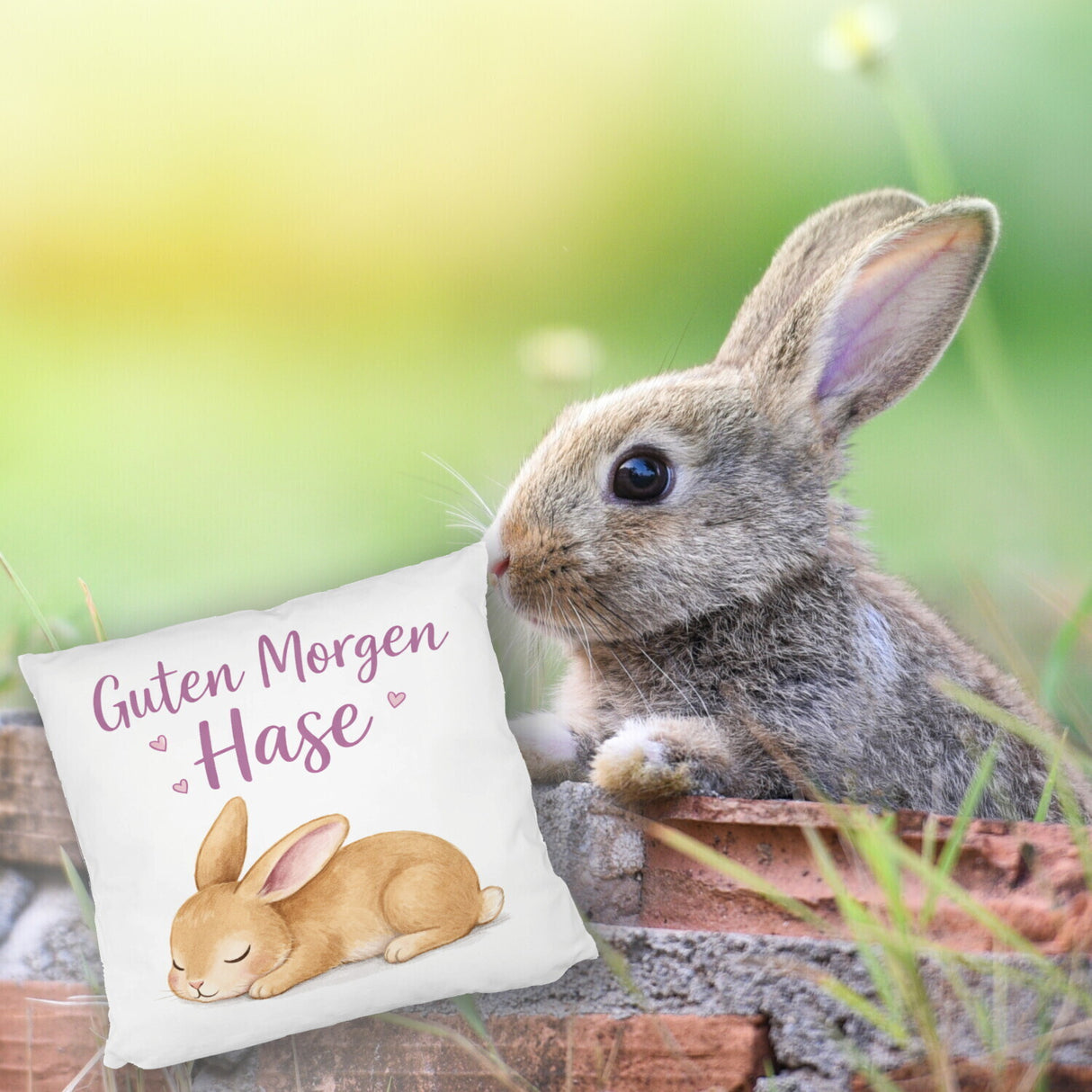 Schlafender Hase Guten Morgen Kissen