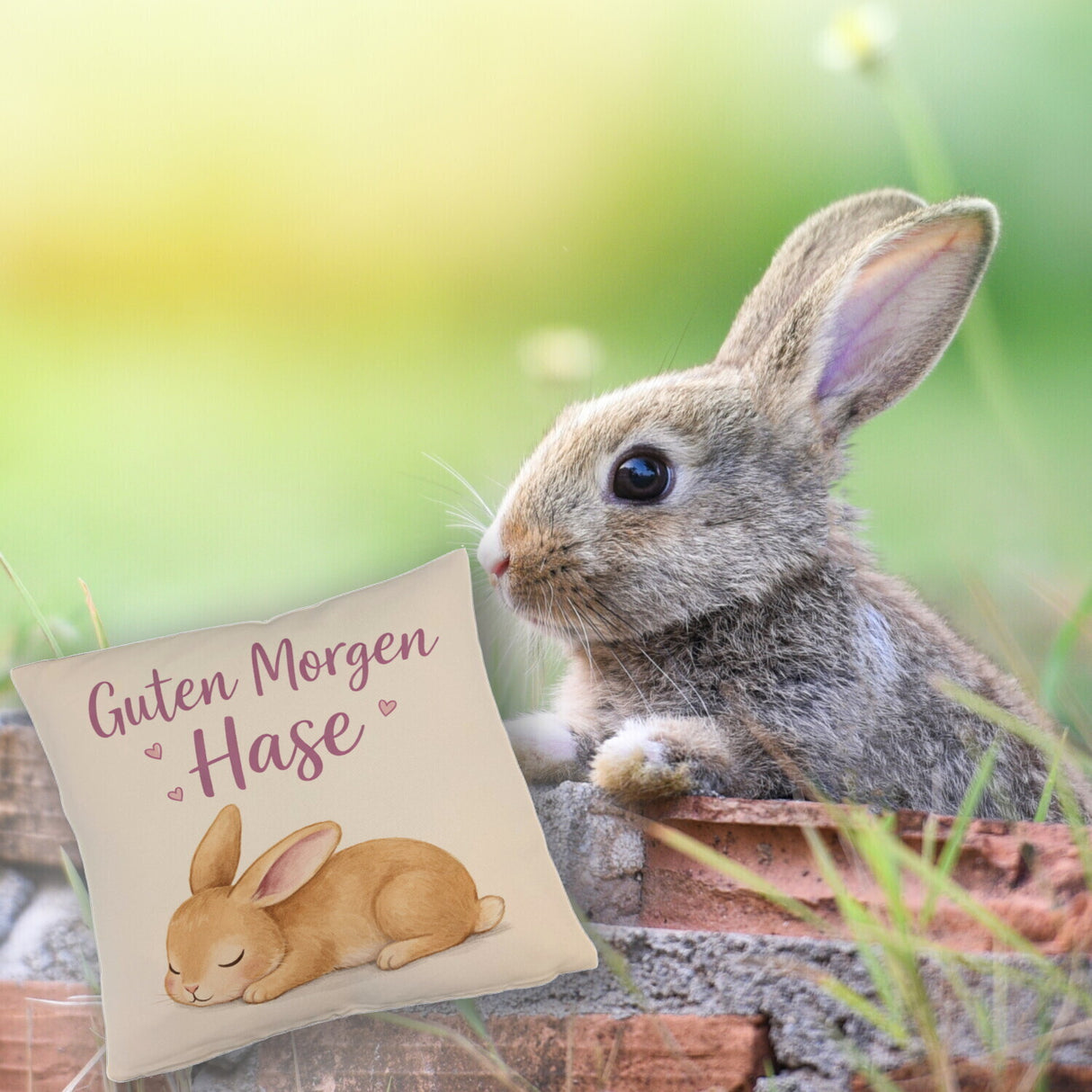 Schlafender Hase Guten Morgen Kissen
