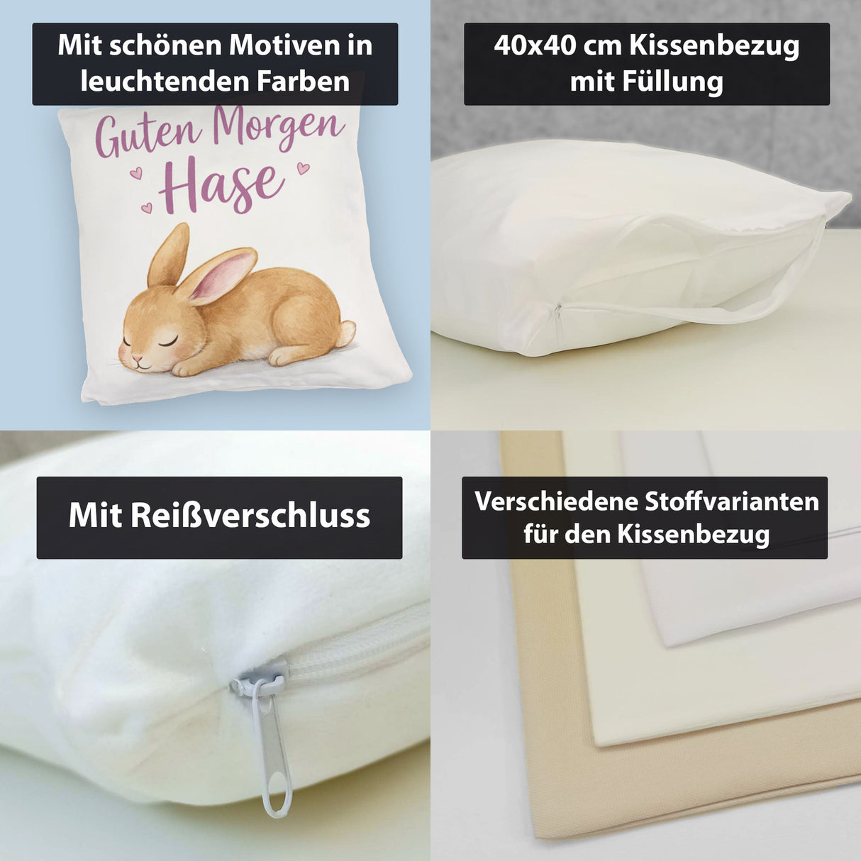 Schlafender Hase Guten Morgen Kissen