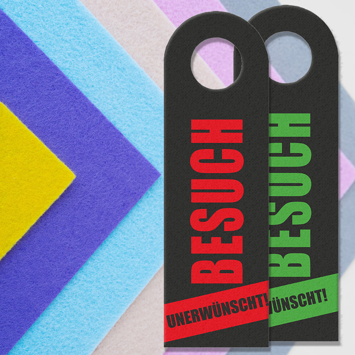 Besuch erwünscht, Besuch unerwünscht Türhänger mit Spruch: Besuch erwünscht, Besuch unerwünscht