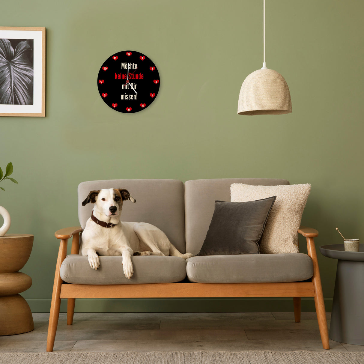 Zweisamkeit Wanduhr mit Spruch: Möchte keine Stunde mit dir missen