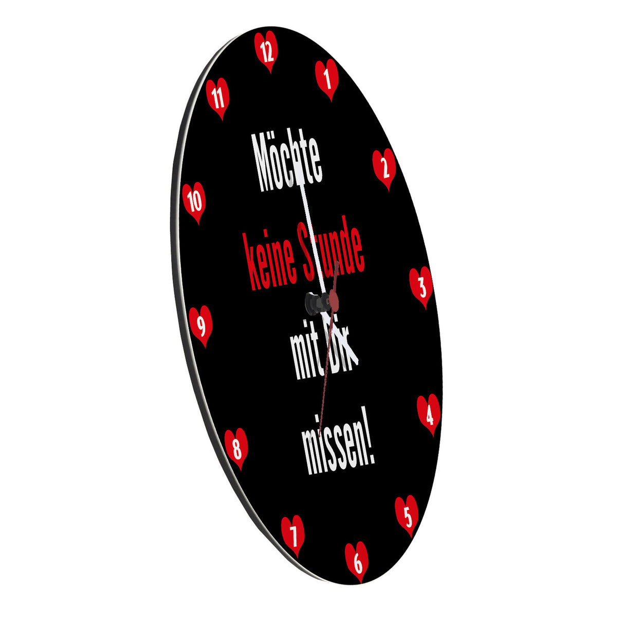 Zweisamkeit Wanduhr mit Spruch: Möchte keine Stunde mit dir missen