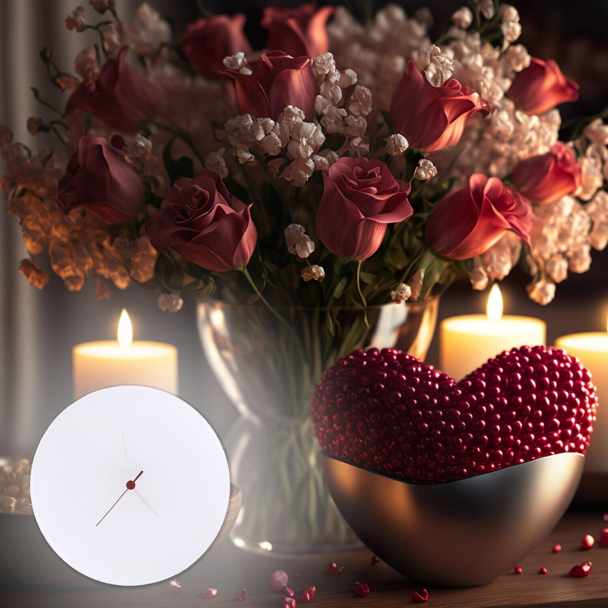 Zweisamkeit Wanduhr mit Spruch: Möchte keine Stunde mit dir missen