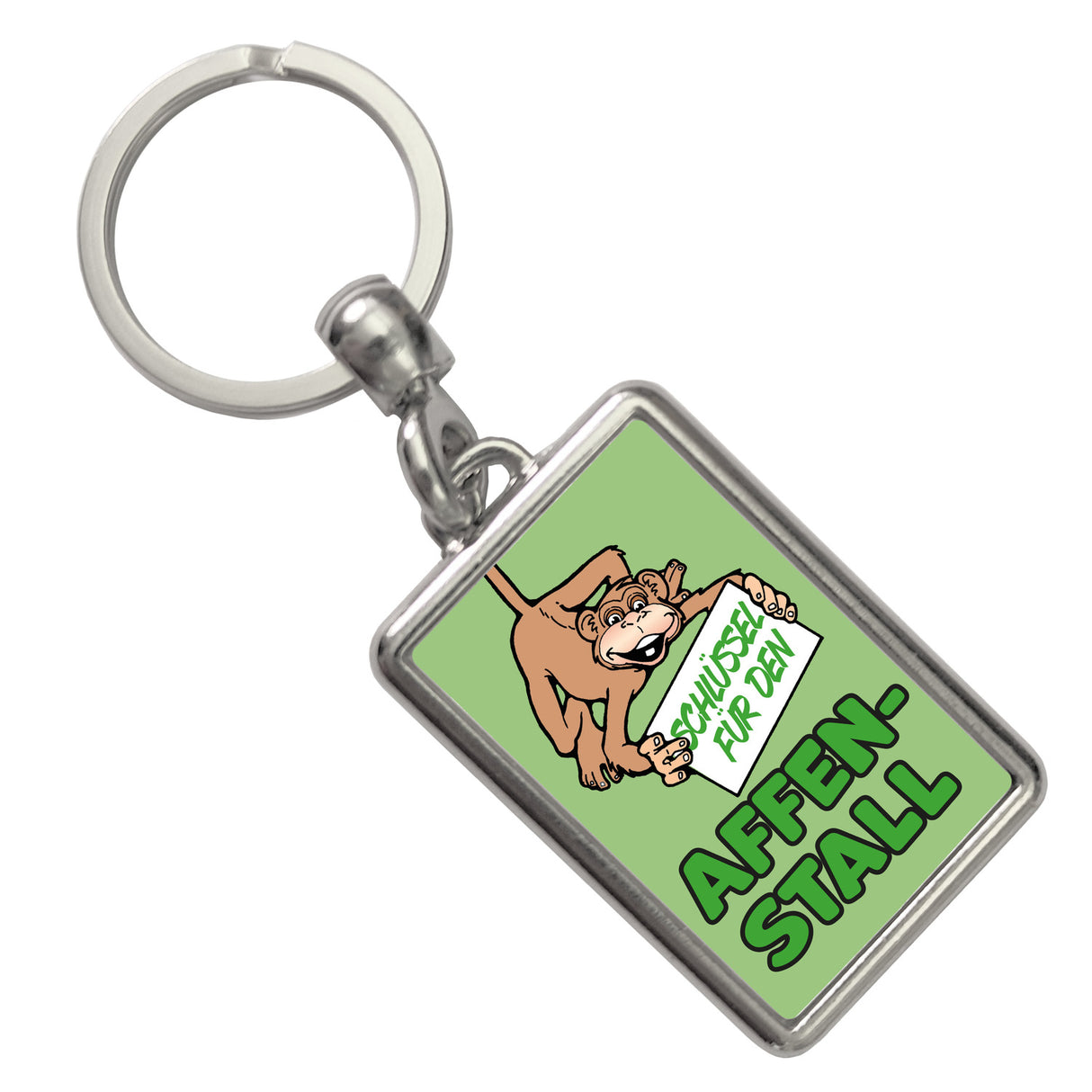 Affe Schlüsselanhänger mit Spruch: Schlüssel für den Affenstall