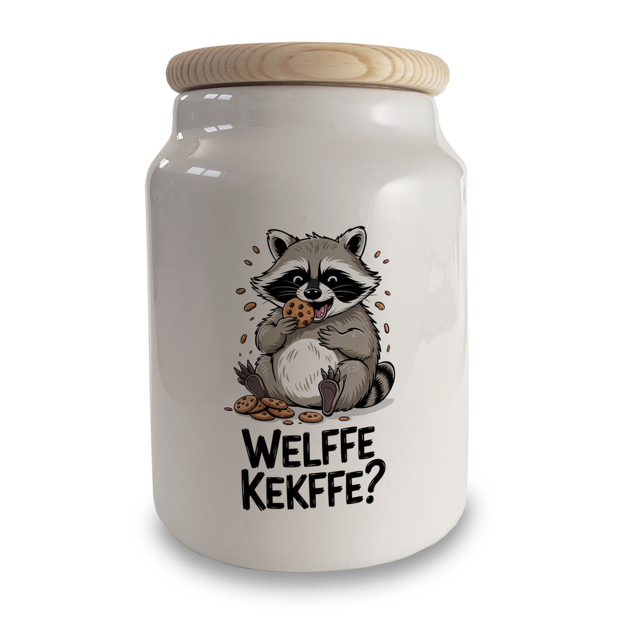 Verfressener Waschbär - Welffe Kekffe Keksdose