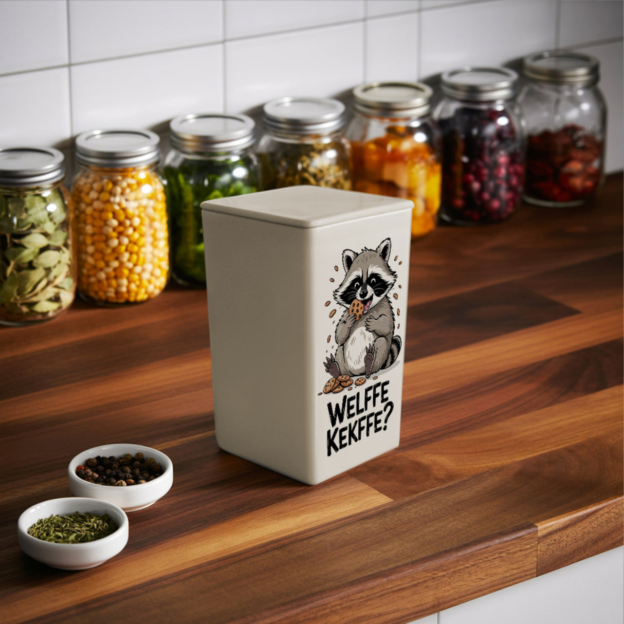 Verfressener Waschbär - Welffe Kekffe Dose 900ml