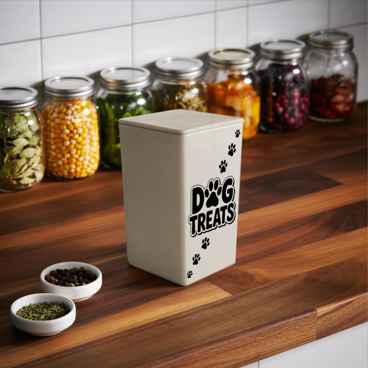 Dog Treats Dose 900ml mit Pfotenabdruck