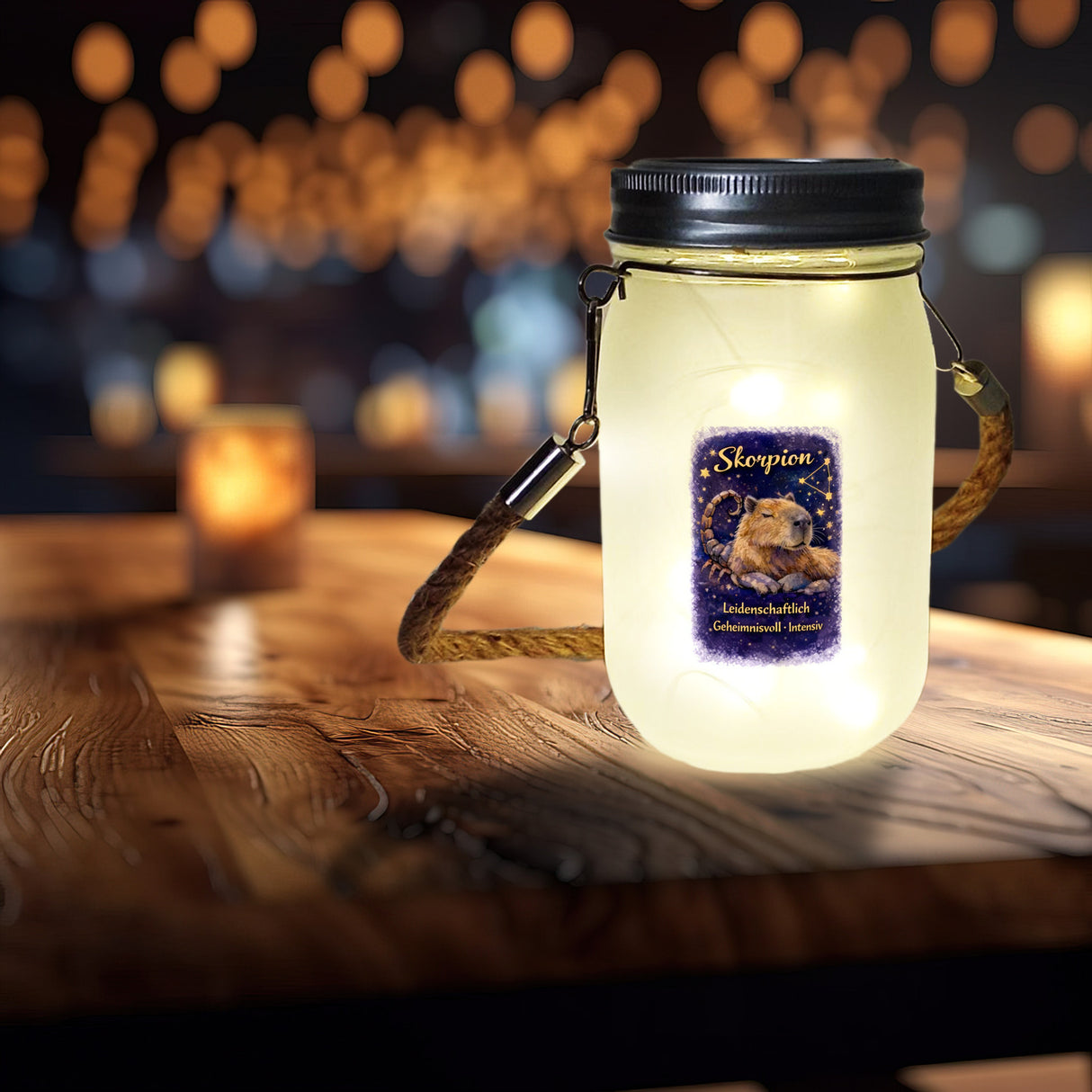 Skorpion Sternzeichen Cabybara Solarlicht für Astrologie Fans