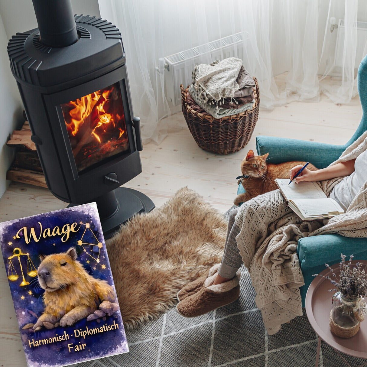 Waage Sternzeichen Cabybara Souvenir Magnet für Astrologie Fans