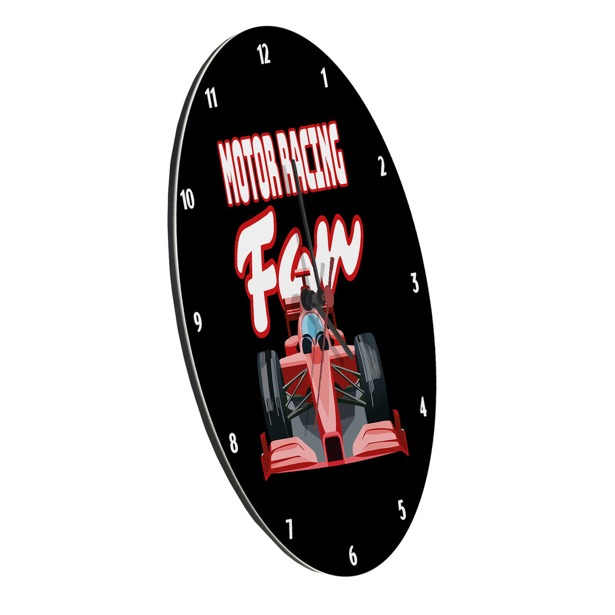 Sportwagen Wanduhr mit Spruch: Motor Racing Fan