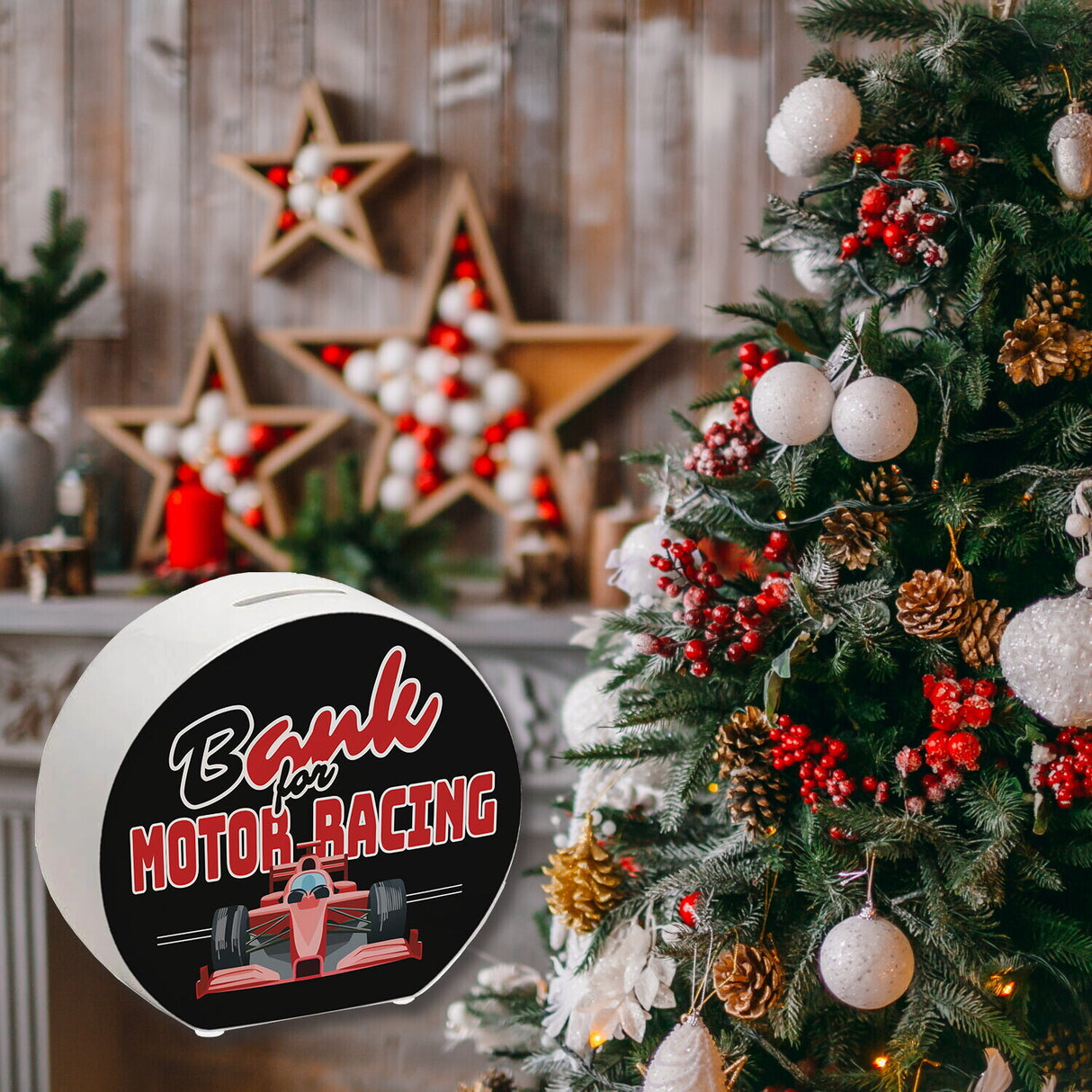 Sportwagen Spardose mit Spruch: Bank for Motor Racing