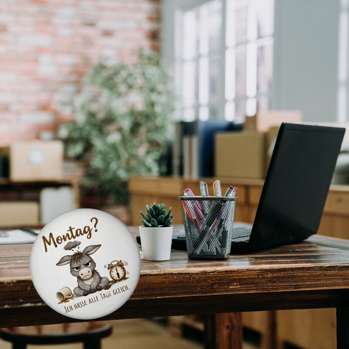 Eddi Esel Ich hasse alle Tage Magnet mit Spruch Montag