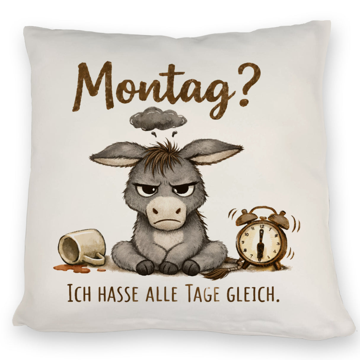 Eddi Esel Ich hasse alle Tage Kissen mit Spruch Montag