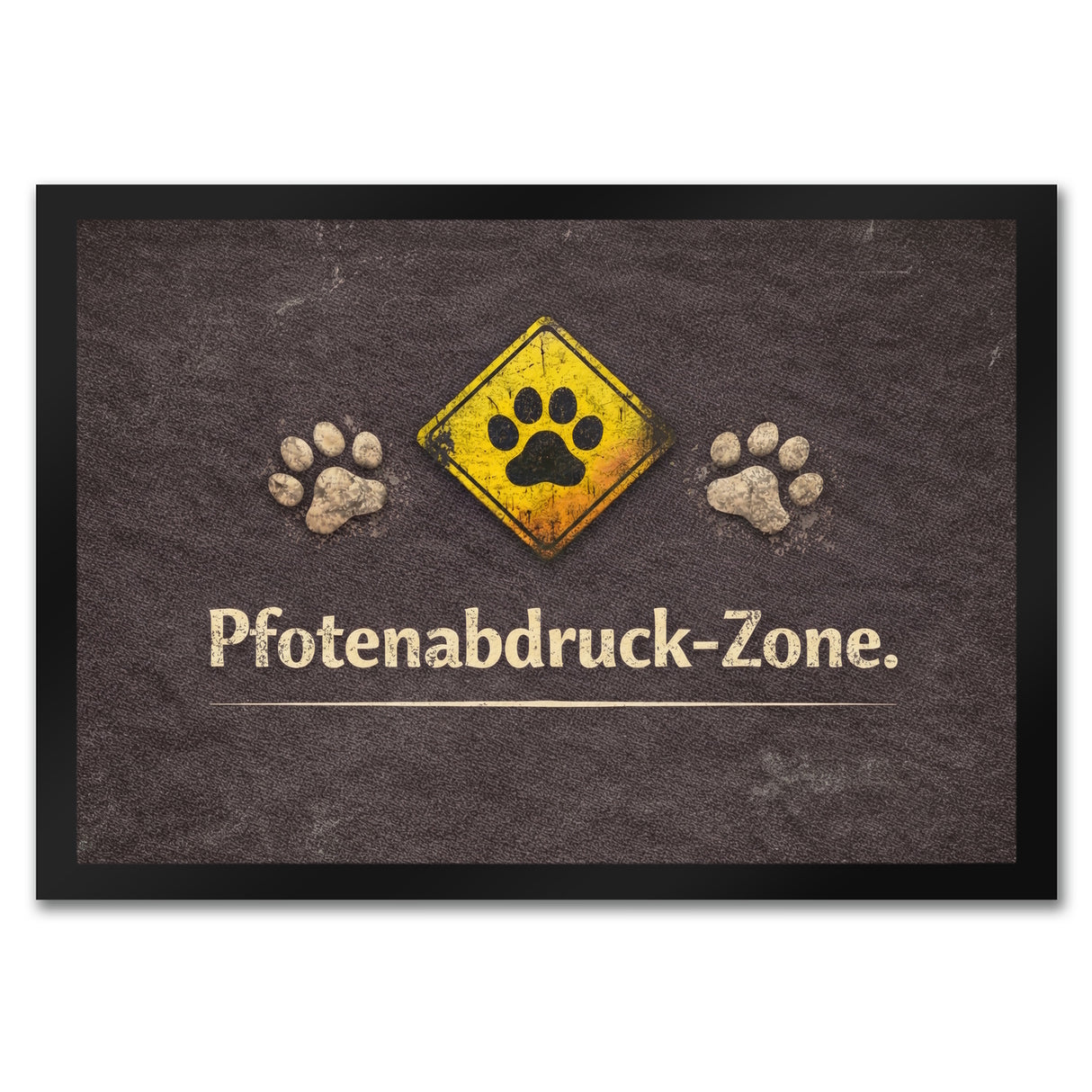 Pfotenabdruck Warnschild Fußmatte in 35x50 cm für Haustierliebhaber