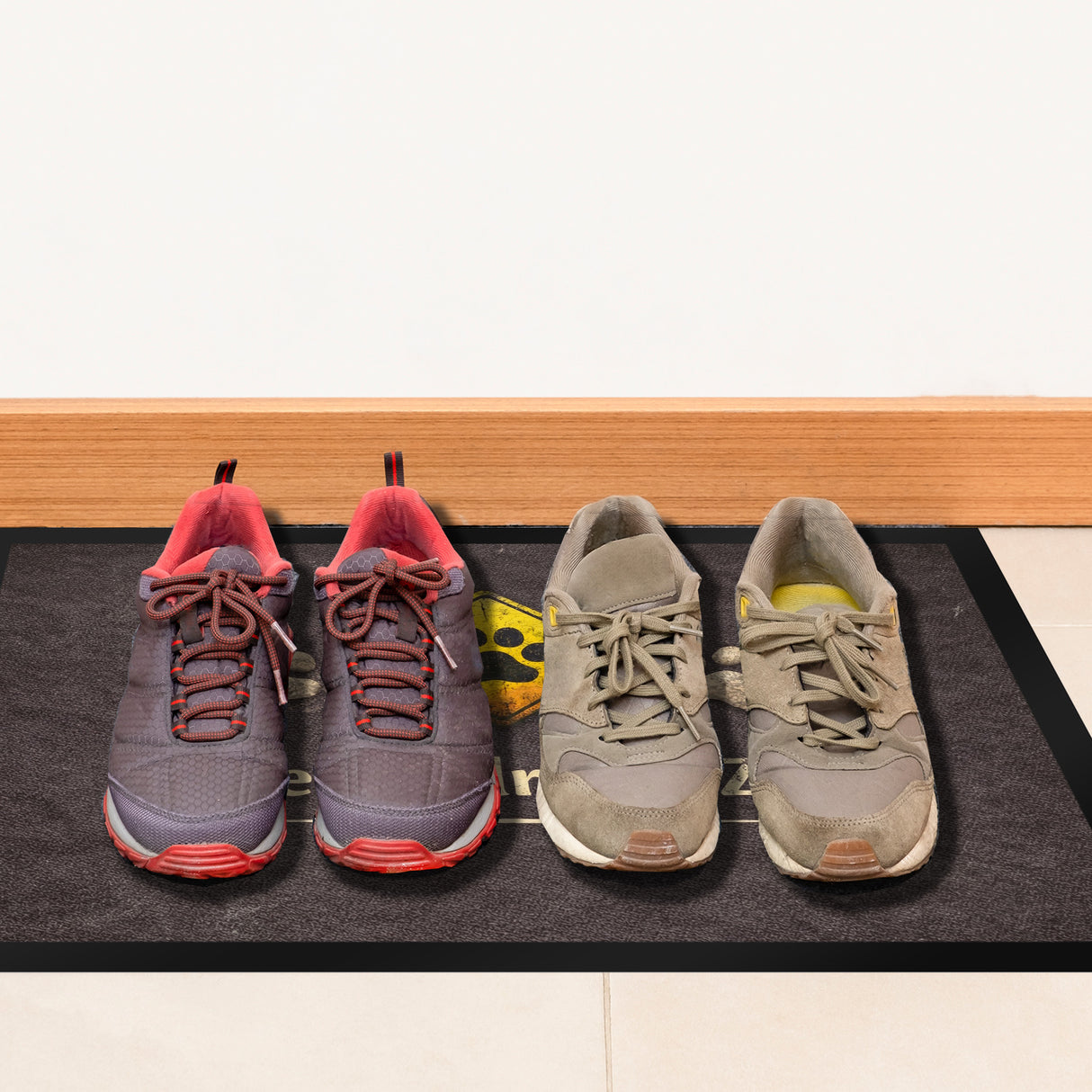 Pfotenabdruck Warnschild Fußmatte in 35x50 cm für Haustierliebhaber