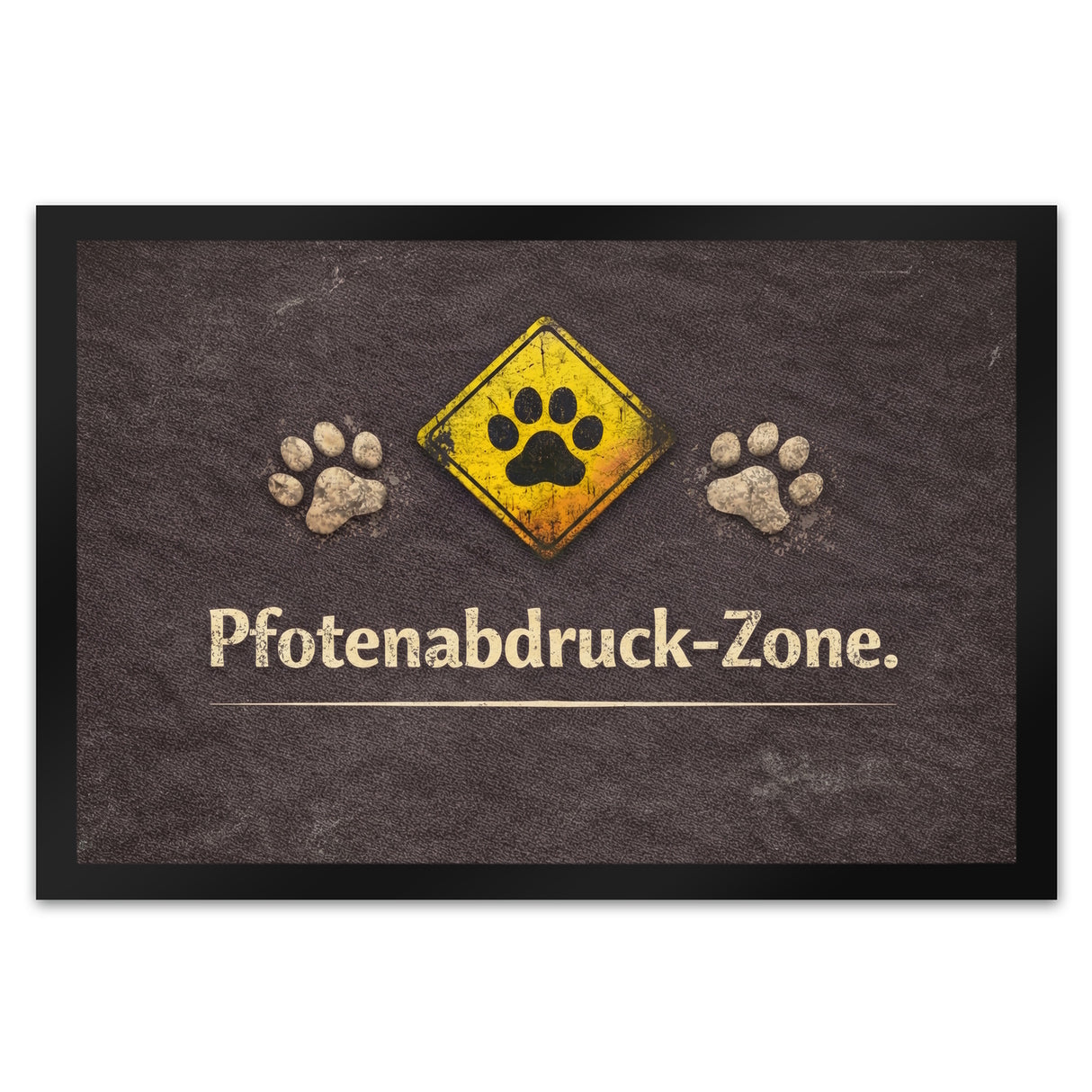Pfotenabdruck Warnschild Fußmatte in 35x50 cm für Haustierliebhaber