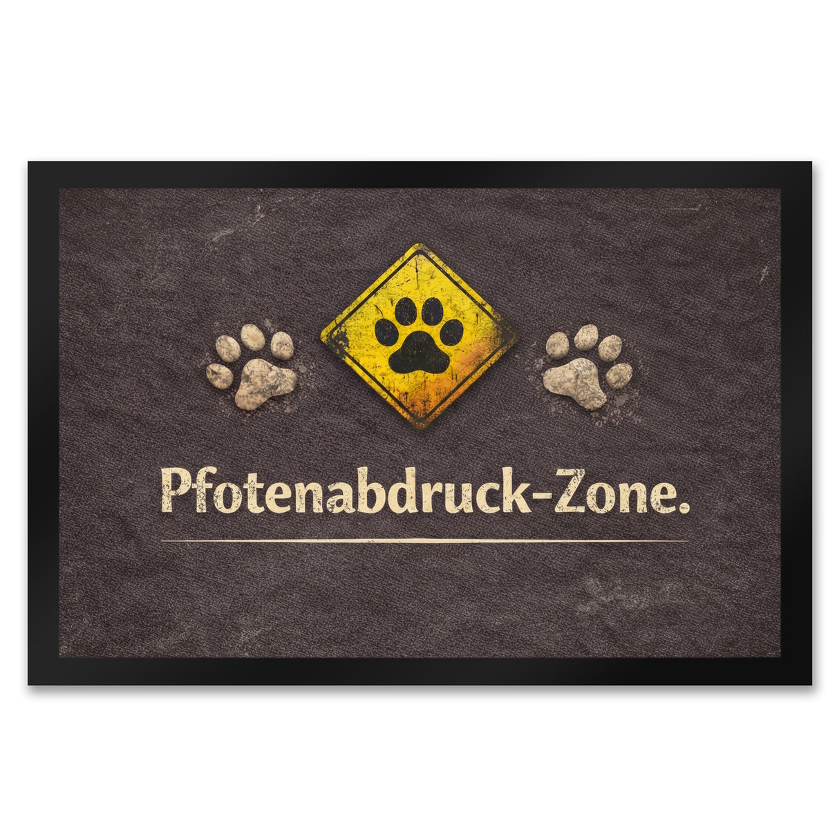 Pfotenabdruck Warnschild Fußmatte in 35x50 cm für Haustierliebhaber