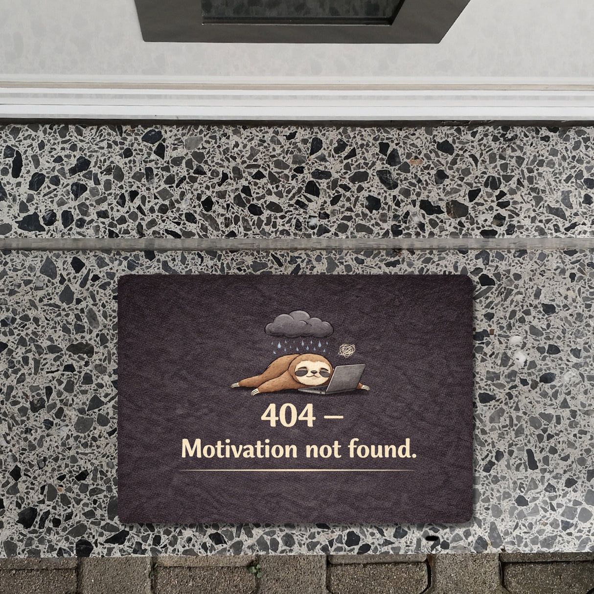 Faultier Laptop 404 Motivation not found Fußmatte in 35x50 cm ohne Rand