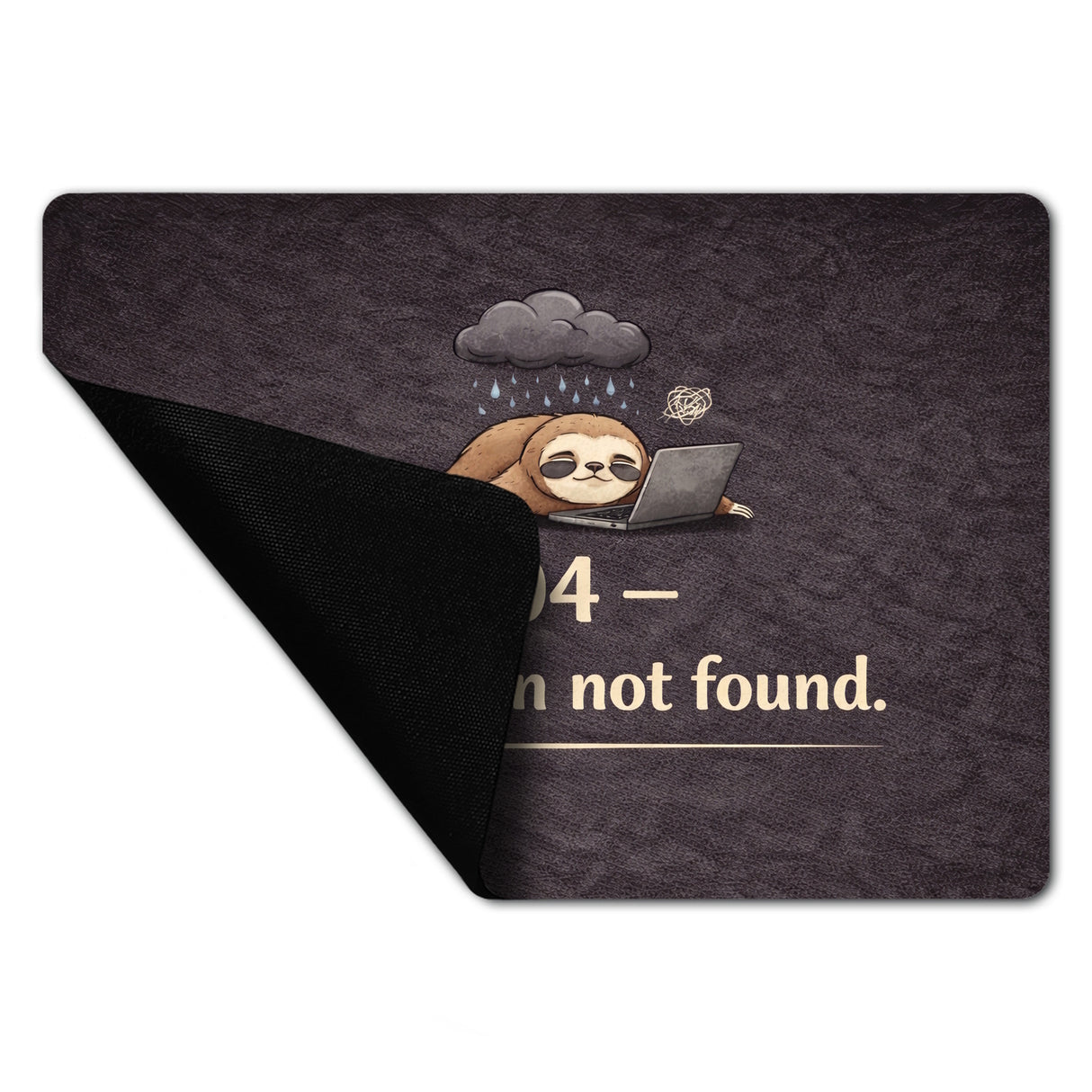 Faultier Laptop 404 Motivation not found Fußmatte in 35x50 cm ohne Rand