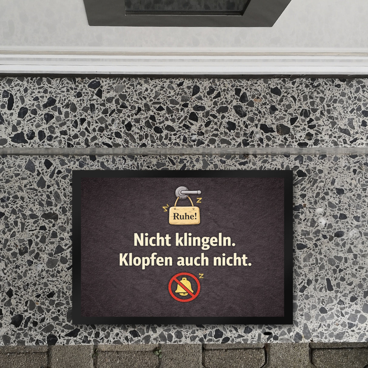 Nicht klingeln. Klopfen auch nicht. Türgriff Ruhe Fußmatte in 35x50 cm