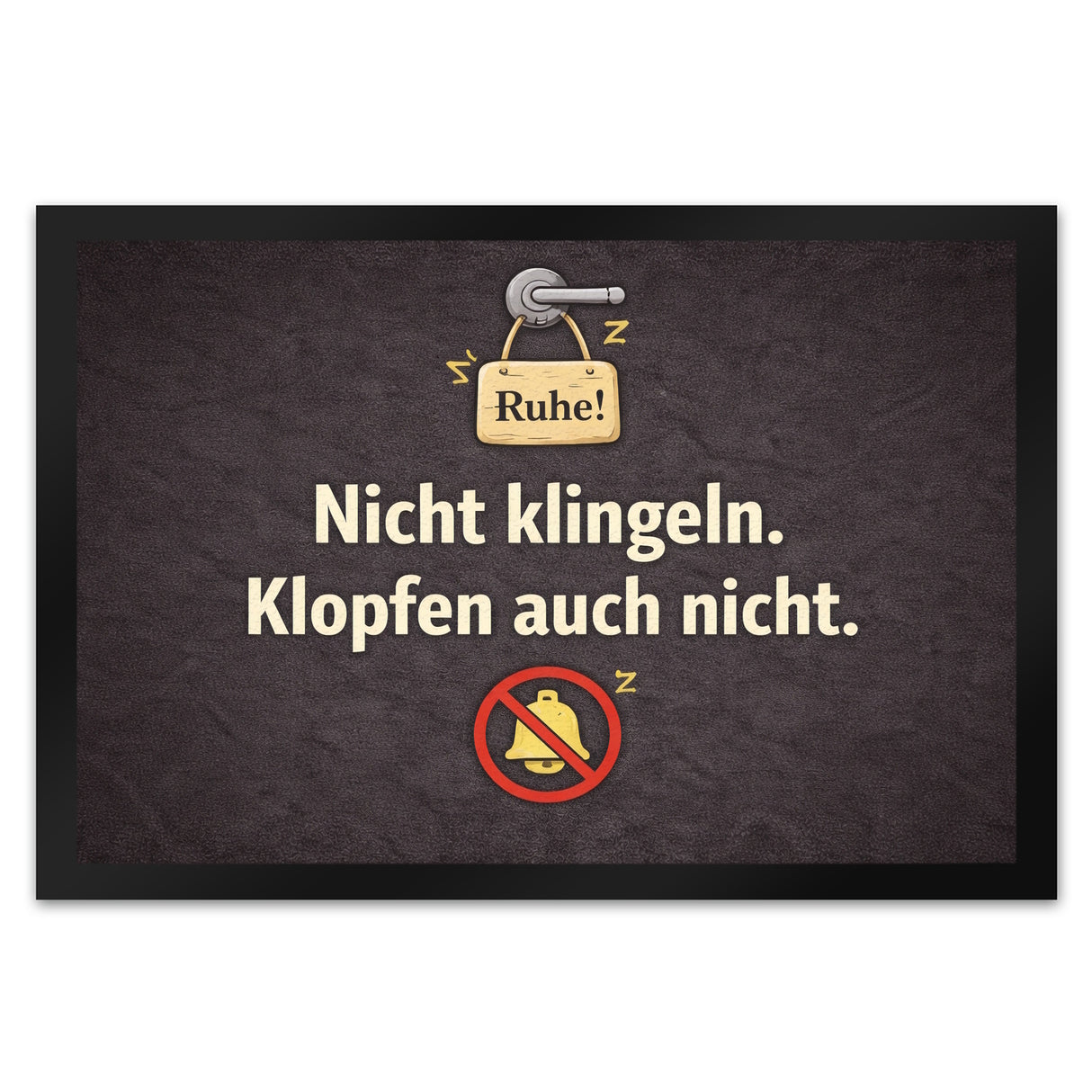 Nicht klingeln. Klopfen auch nicht. Türgriff Ruhe Fußmatte in 35x50 cm