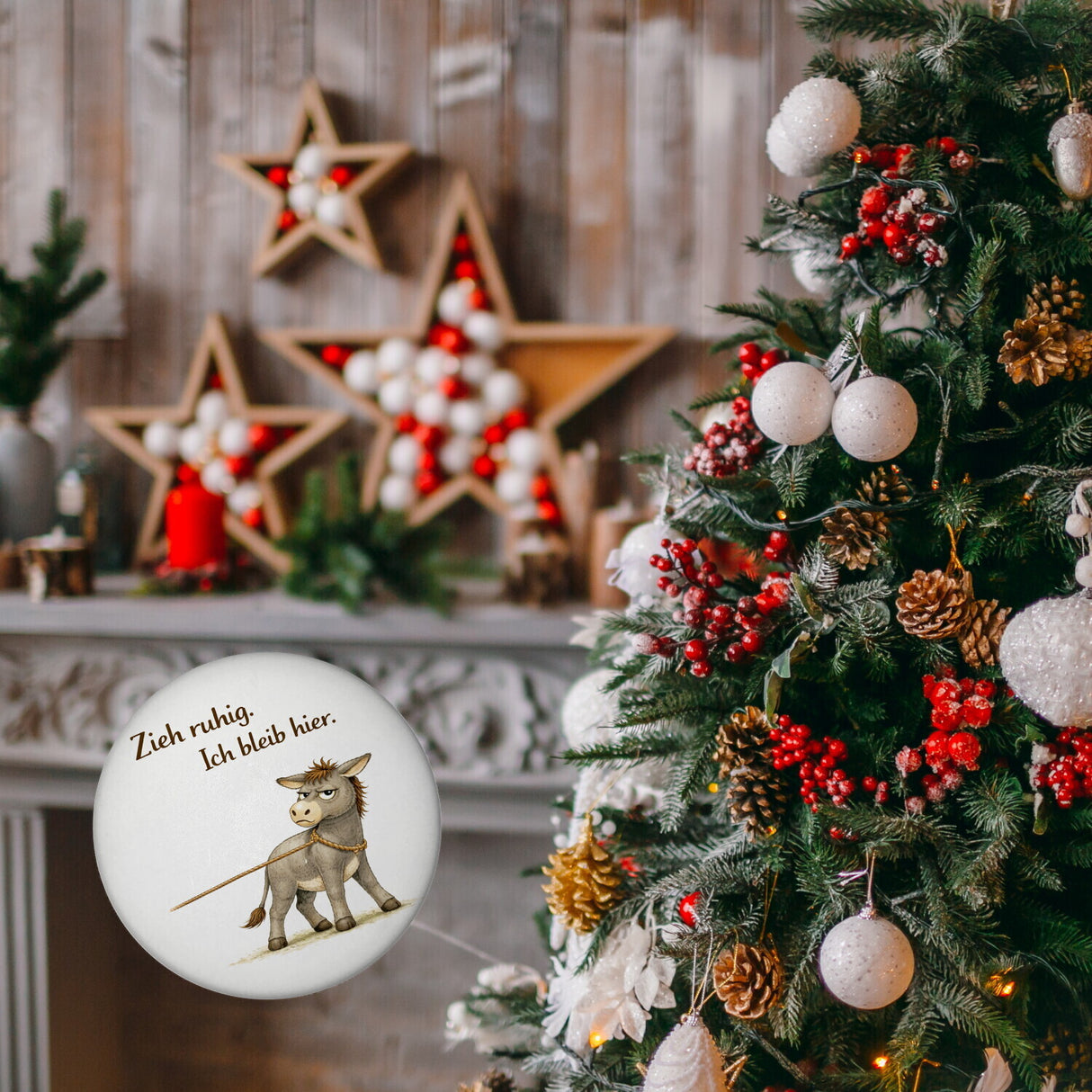 Eddi Esel Zieh ruhig Ich bleib hier Magnet für Eselfans