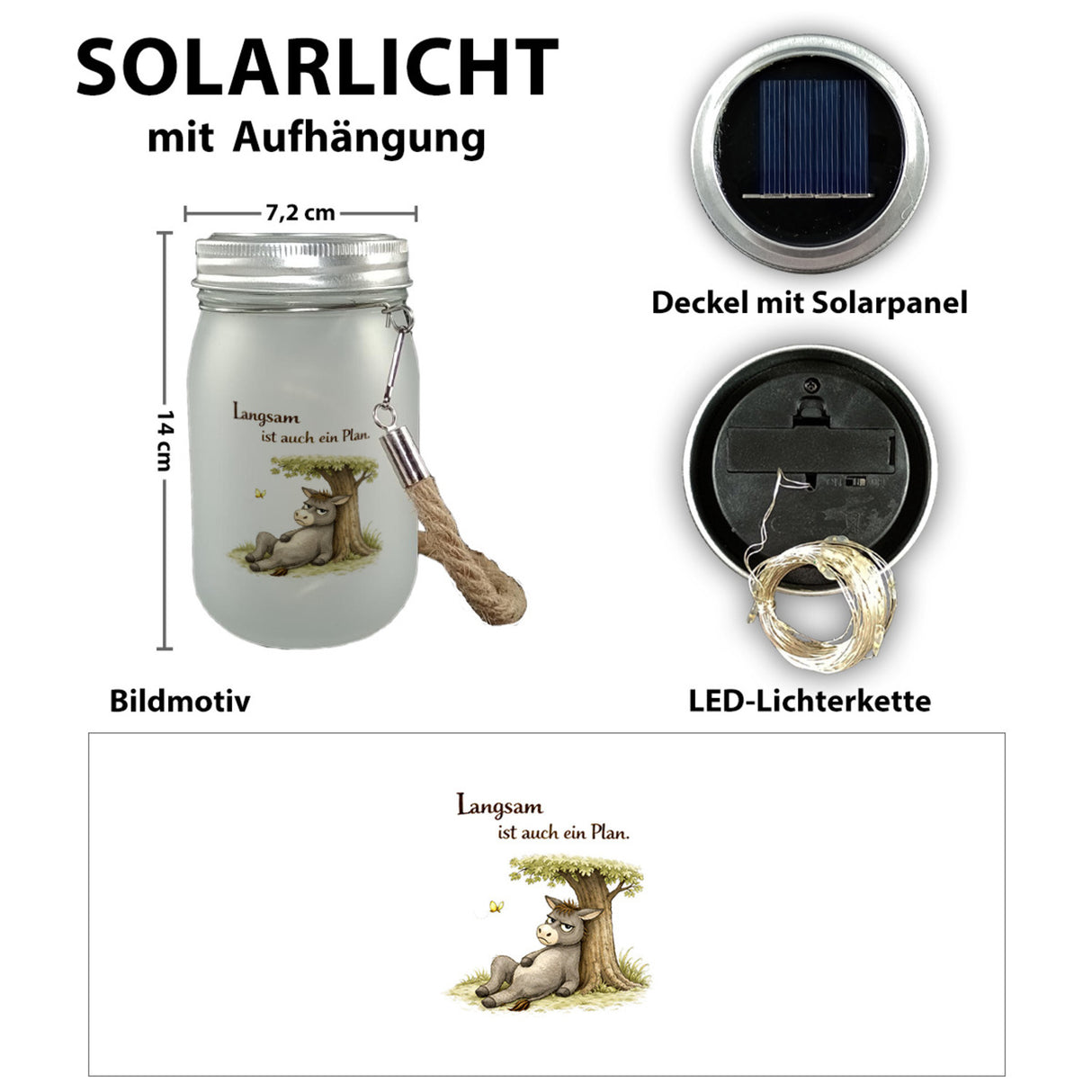Eddi Esel Unter Baum Solarlicht Langsam ist auch ein Plan