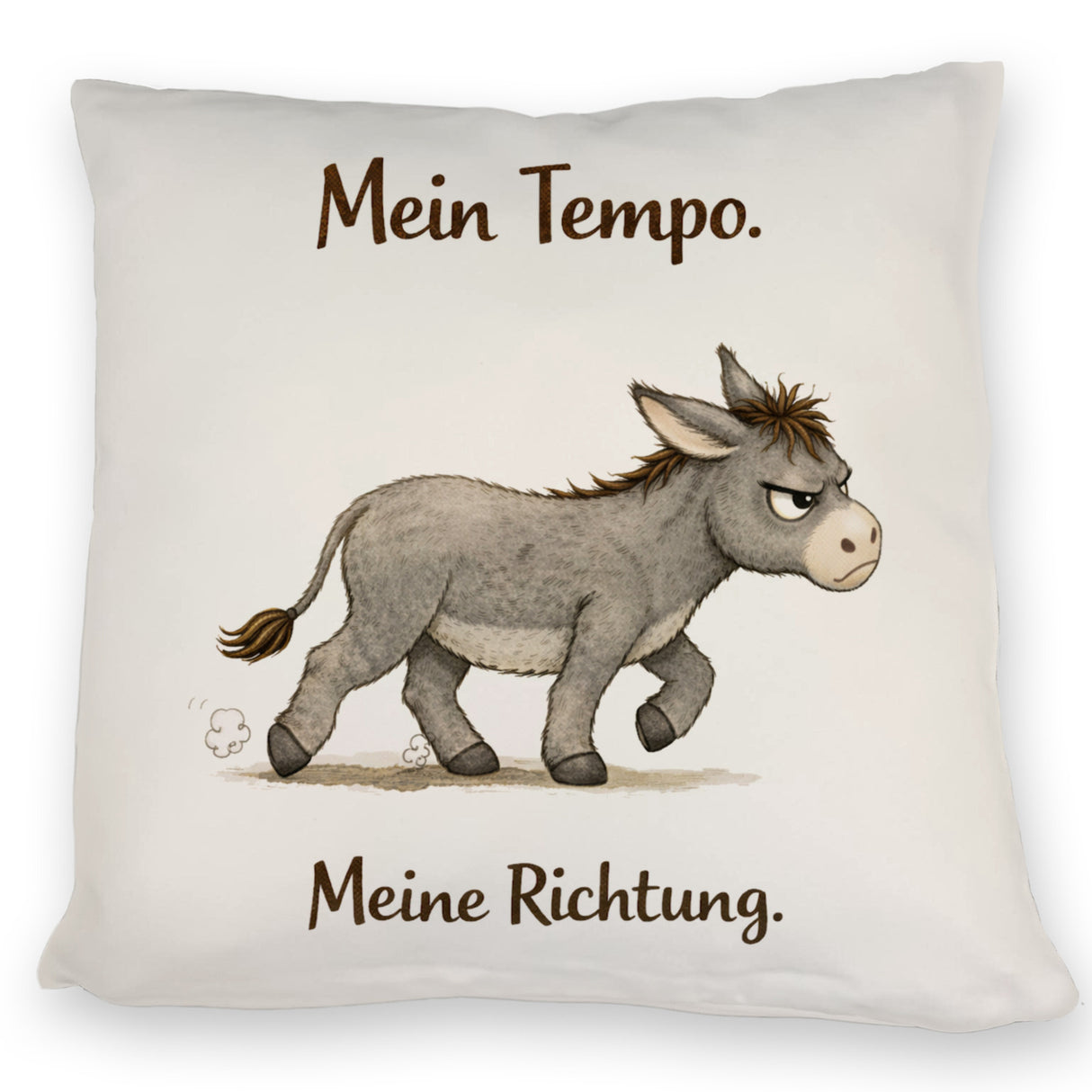 Eddi Esel Mein Tempo Meine Richtung Kissen für Tierfans