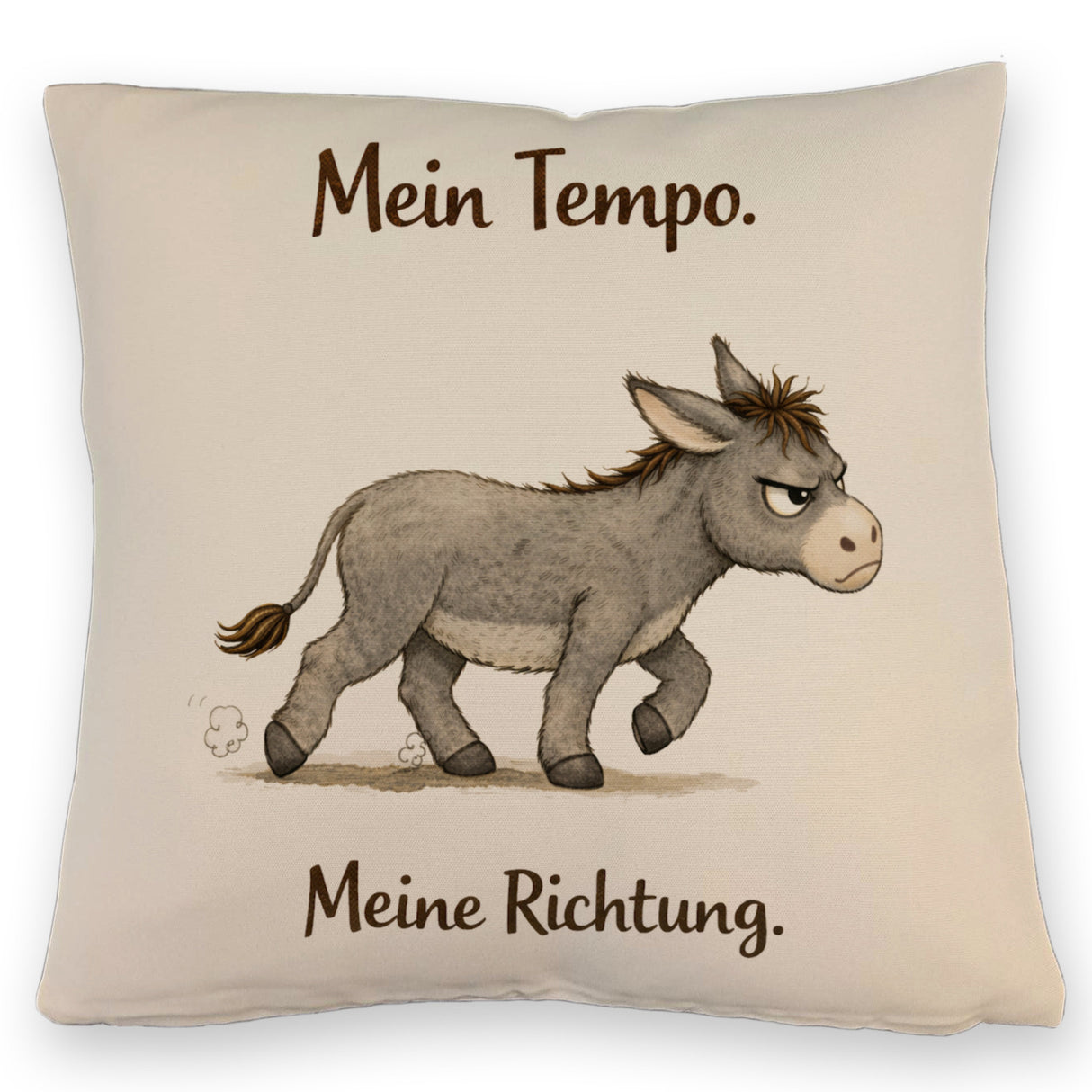 Eddi Esel Mein Tempo Meine Richtung Kissen für Tierfans