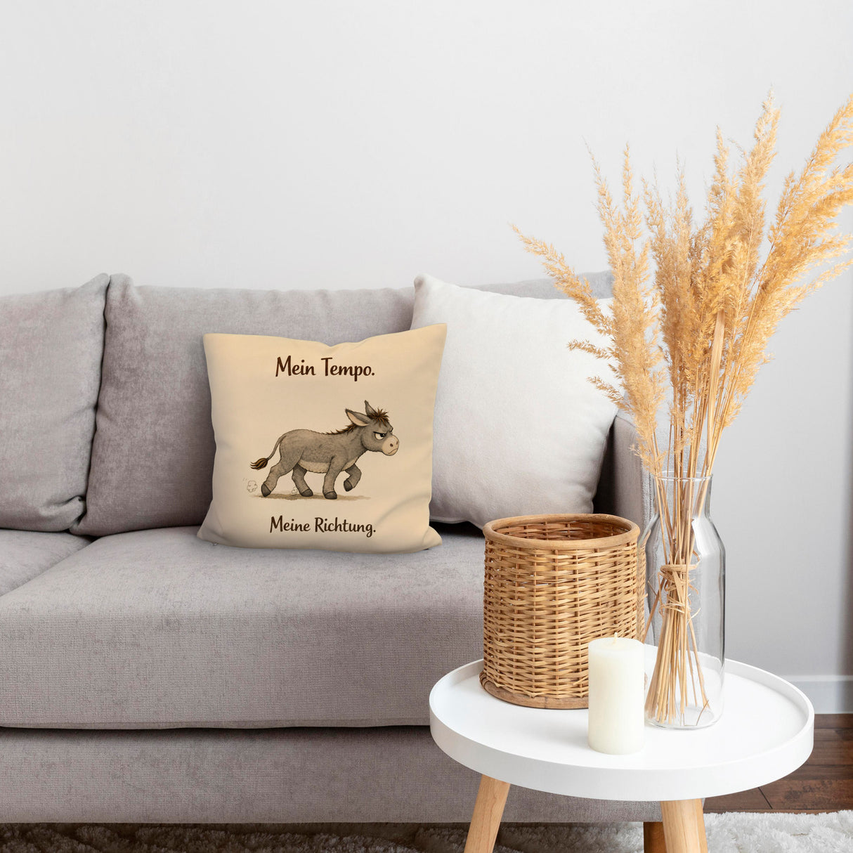 Eddi Esel Mein Tempo Meine Richtung Kissen für Tierfans