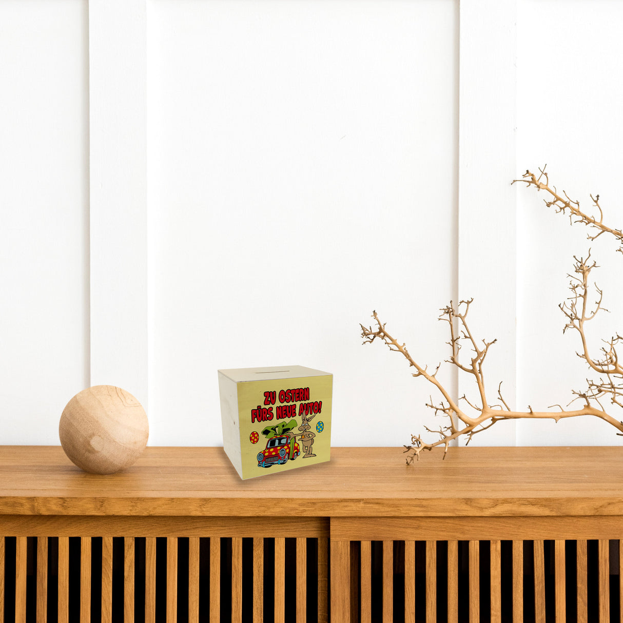 Osterhase Spardose mit Spruch: Zu Ostern fürs neue Auto!