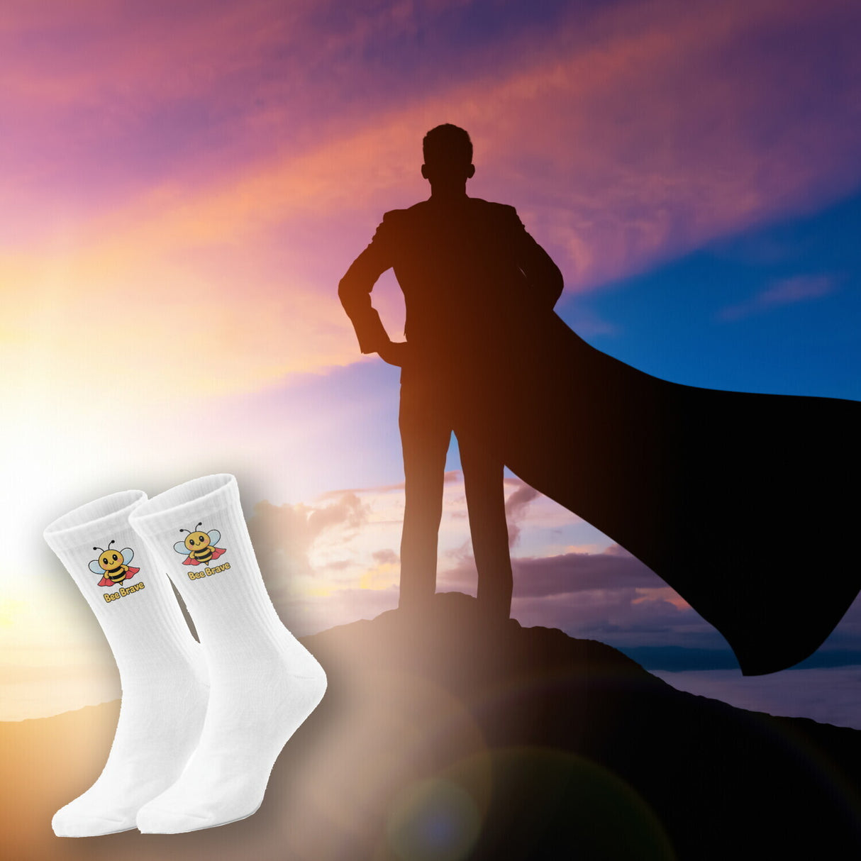 epicsocks Bee Adventures Superhelden-Biene Socken in 37-41 im Paar