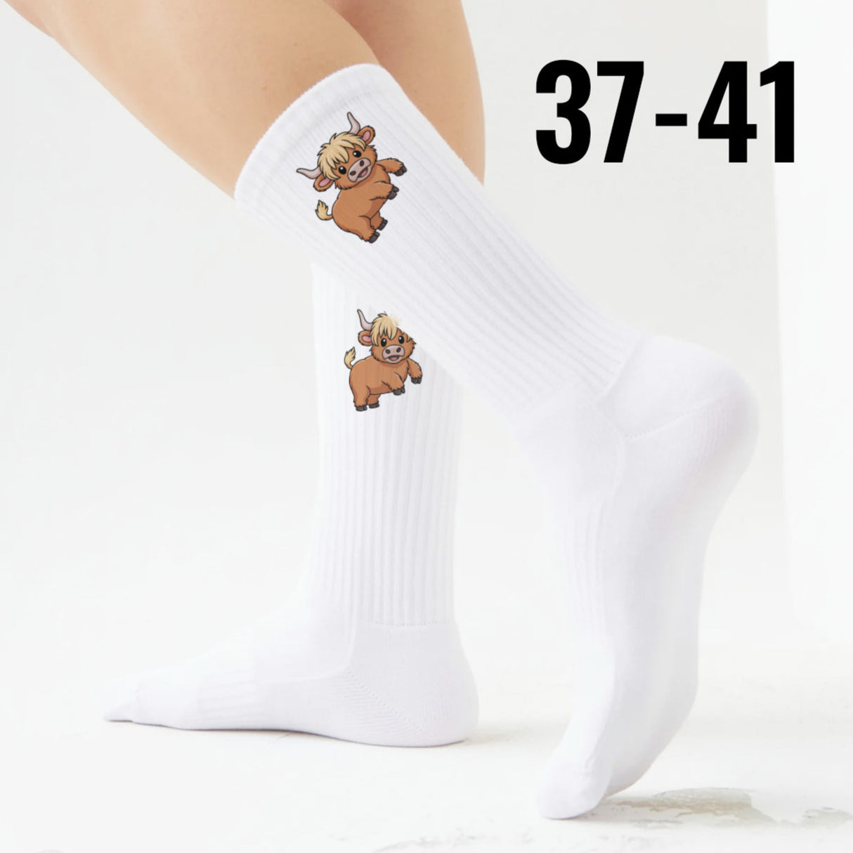epicsocks Highland Cow Charme aufsteigende Kuh Socken in 37-41 im Paar