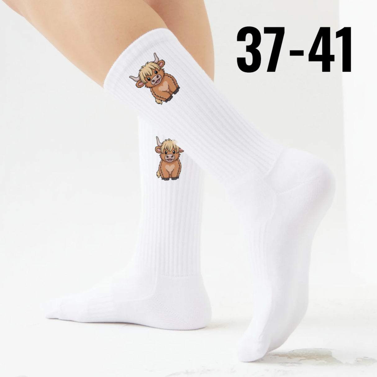 epicsocks Highland Cow Charme stehende Kuh Socken in 37-41 im Paar