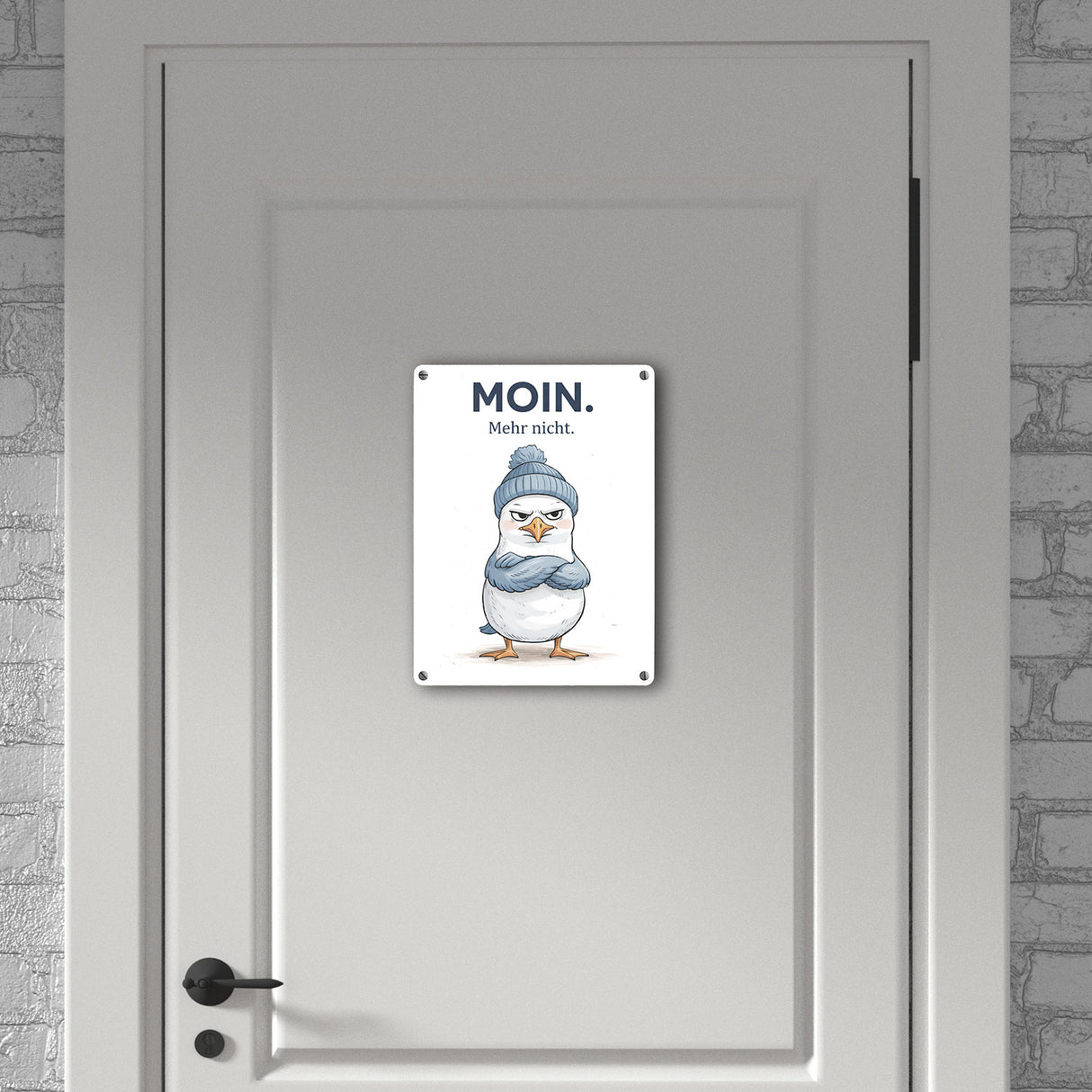 Manfred die Möwe Moin mehr nicht Metallschild in 15x20 cm für Küstenfans