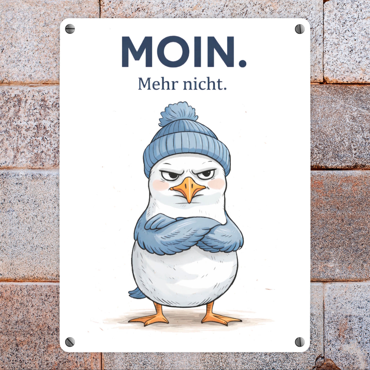 Manfred die Möwe Moin mehr nicht Metallschild in 15x20 cm für Küstenfans