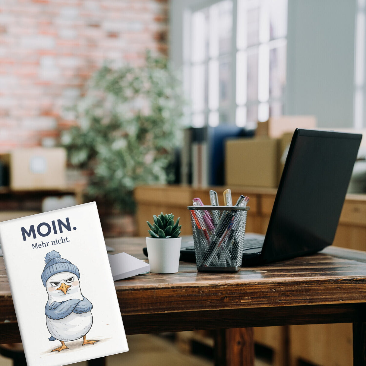 Manfred die Möwe Moin mehr nicht Souvenir Magnet für Küstenfans