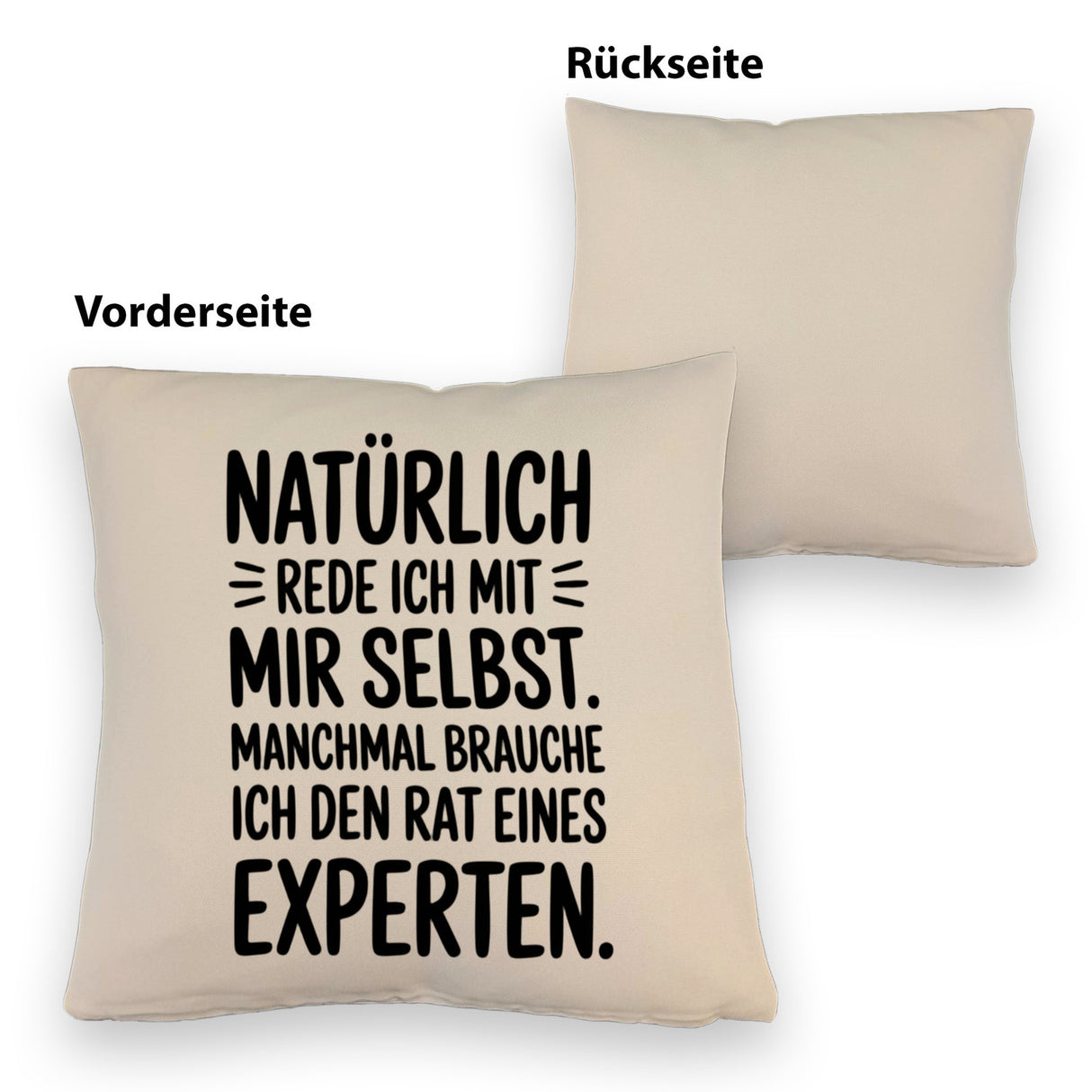 Expertengespräch Kissen mit Selbstironie