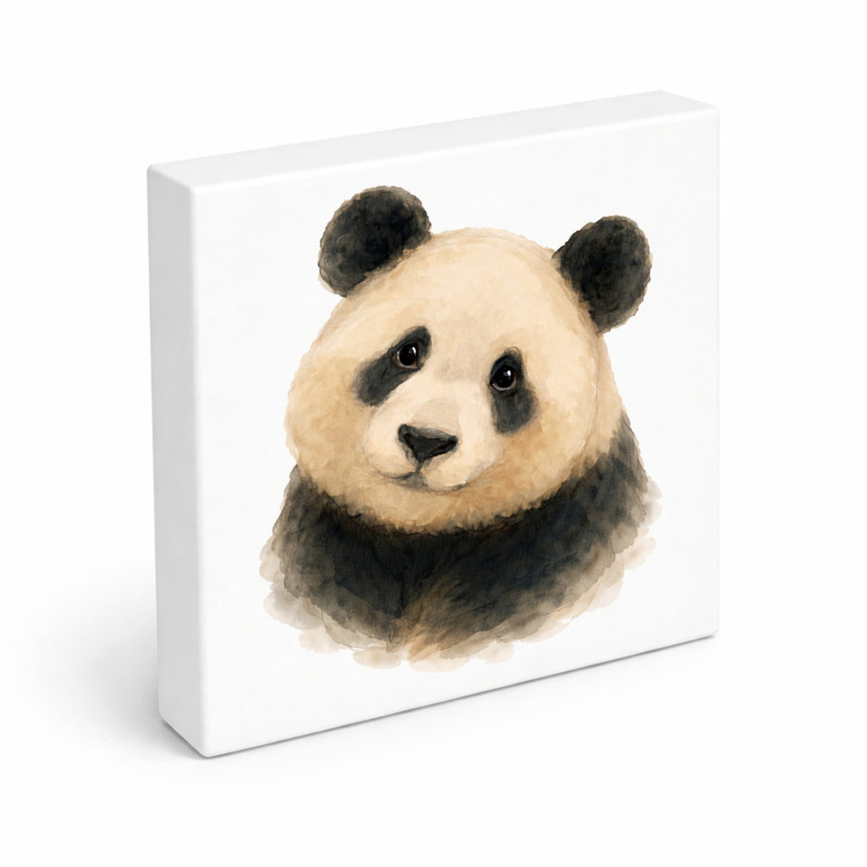 Pandaglück Panda Portrail Holzbild in 10x10 cm zum Stellen oder Aufhängen