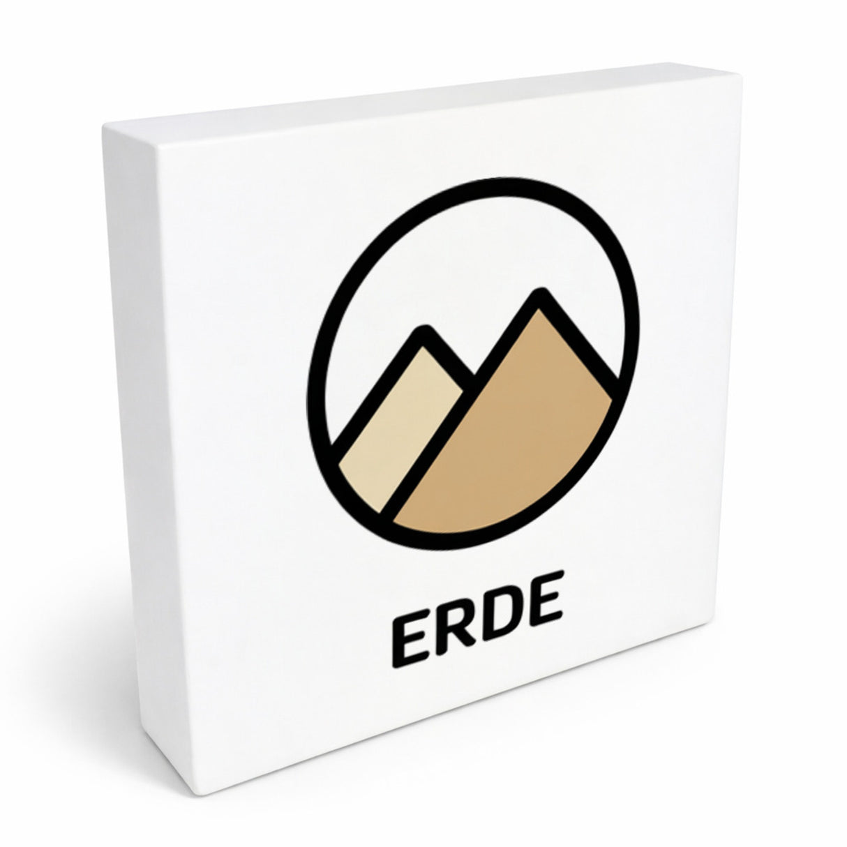 Natur Energie Berge Holzbild in 10x10 cm zum Stellen oder Aufhängen