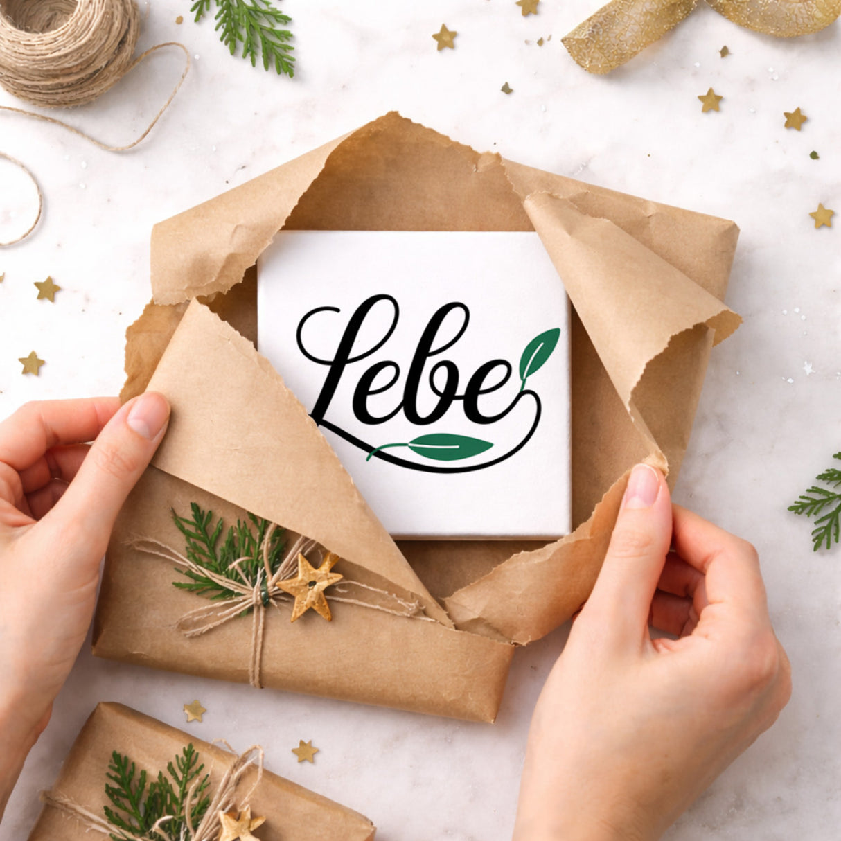 Lebensfreude Lebe Holzbild in 10x10 cm zum Stellen oder Aufhängen