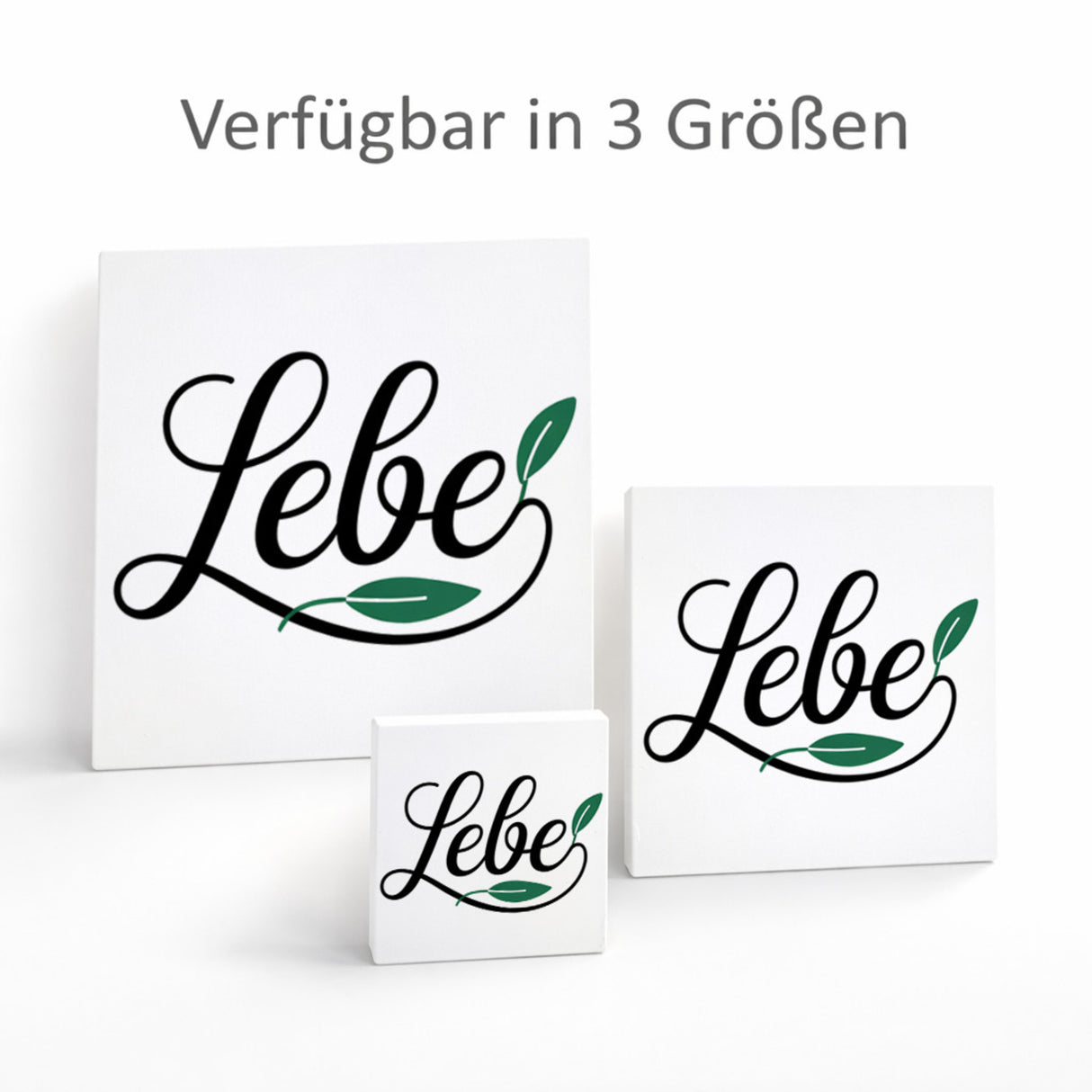 Lebensfreude Lebe Holzbild in 10x10 cm zum Stellen oder Aufhängen