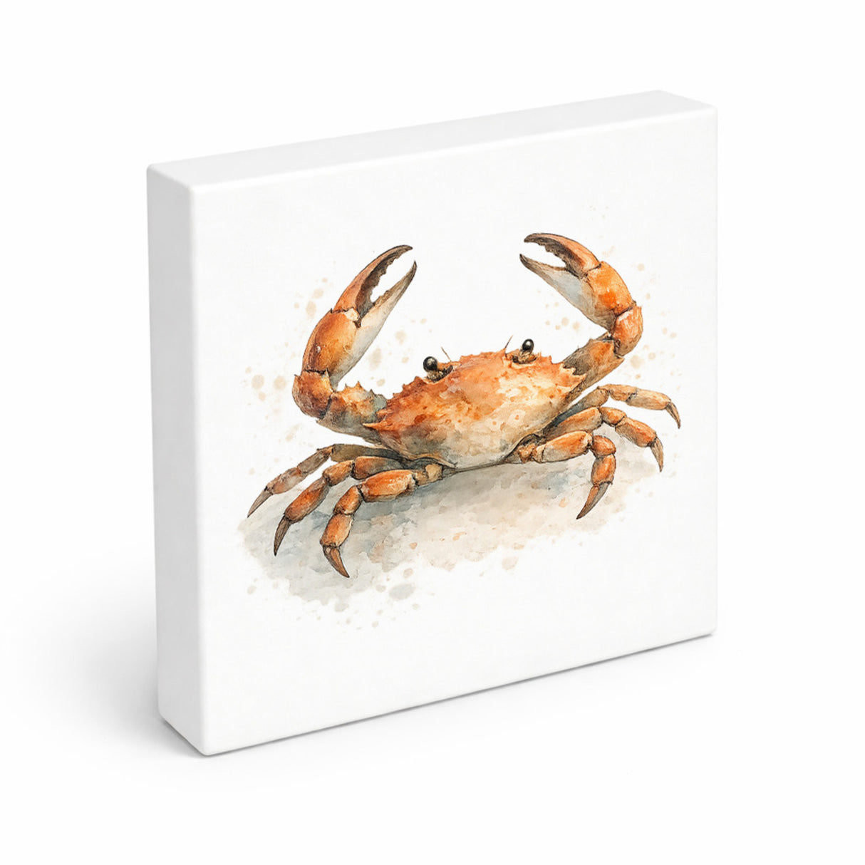 Küstenklänge Krabbe Holzbild in 10x10 cm zum Stellen oder Aufhängen