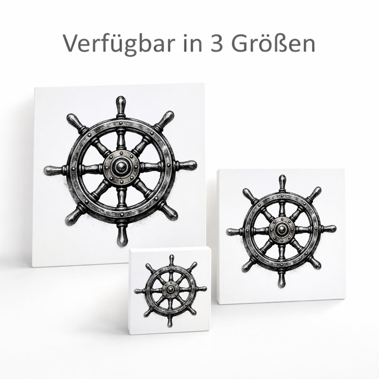 See Geflüster Schiffssteuerrad Holzbild in 10x10 cm zum Stellen oder Aufhängen
